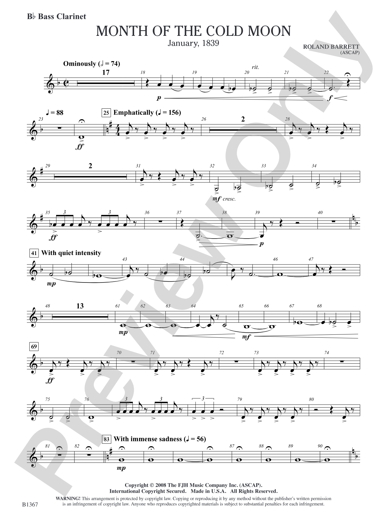 Month of the Cold Moon: B-flat Bass Clarinet