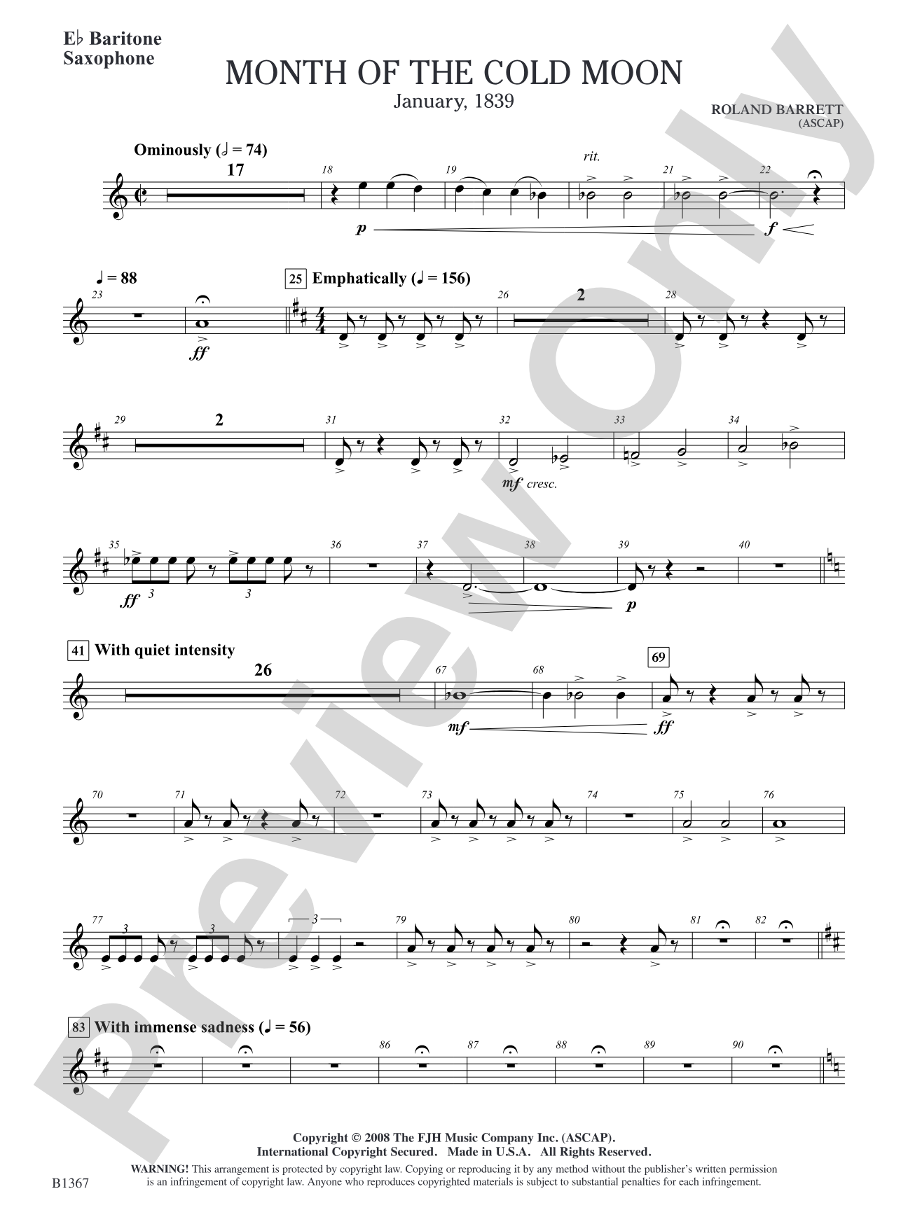 Month of the Cold Moon: E-flat Baritone Saxophone
