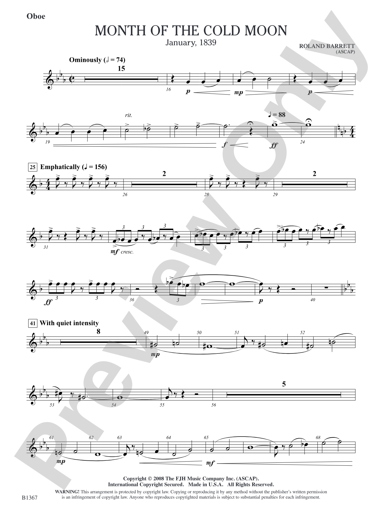 Month of the Cold Moon: Oboe