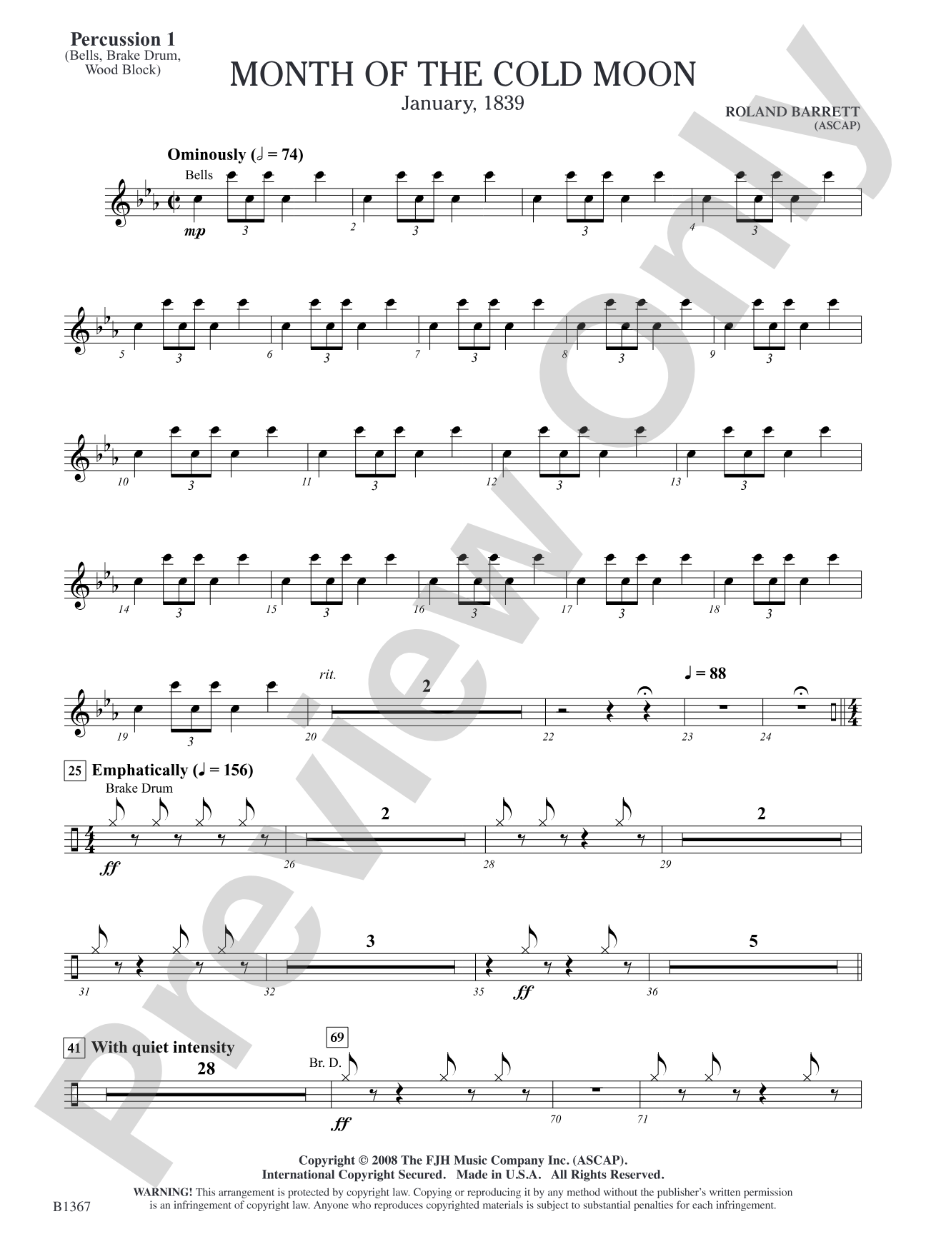 Month of the Cold Moon: Percussion 1
