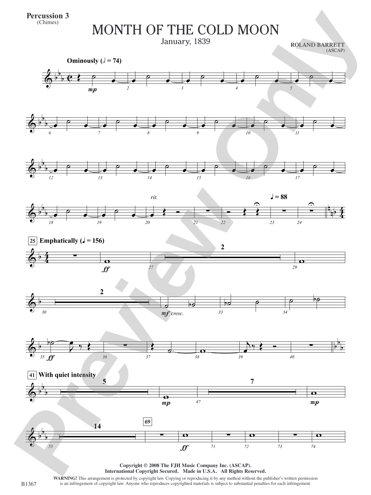Month of the Cold Moon: Percussion 3