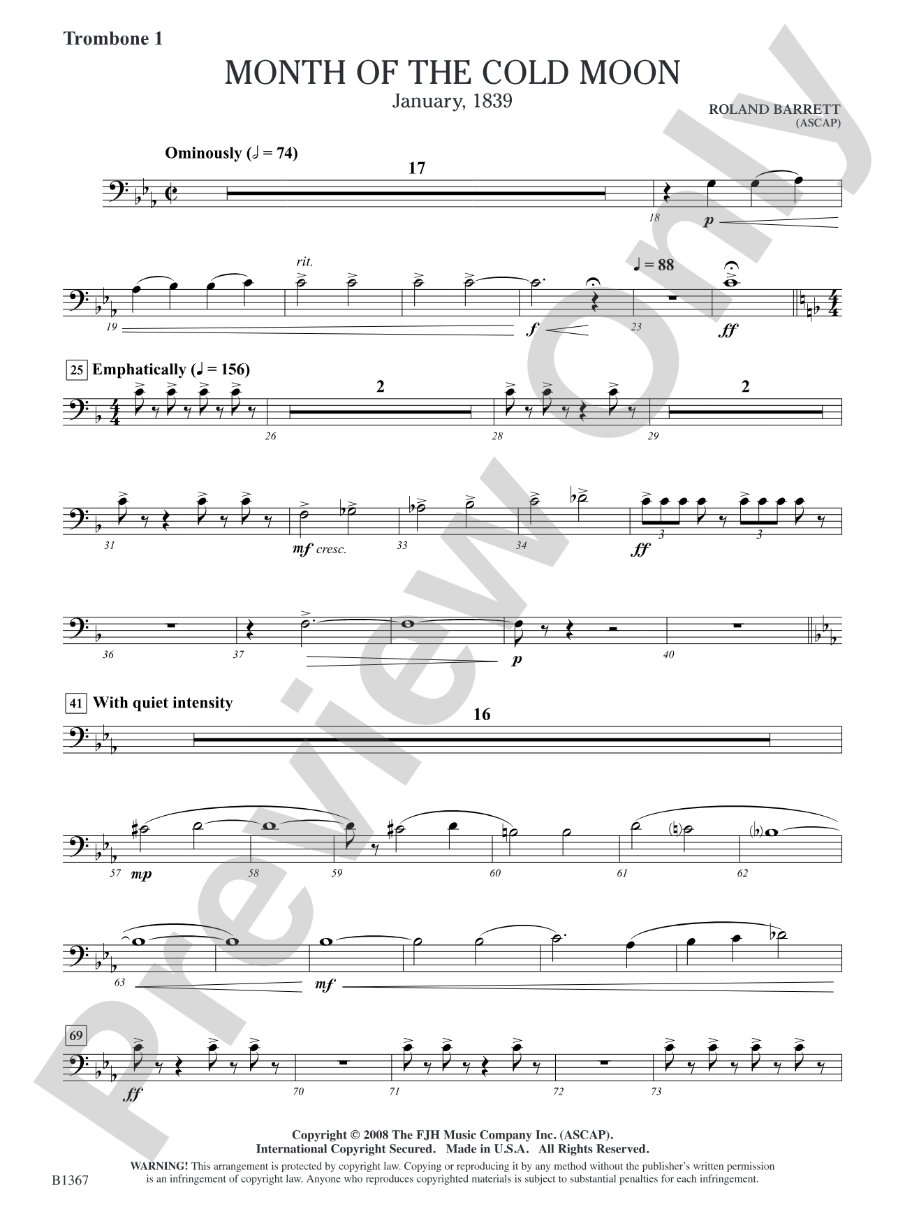 Month of the Cold Moon: Trombone 1
