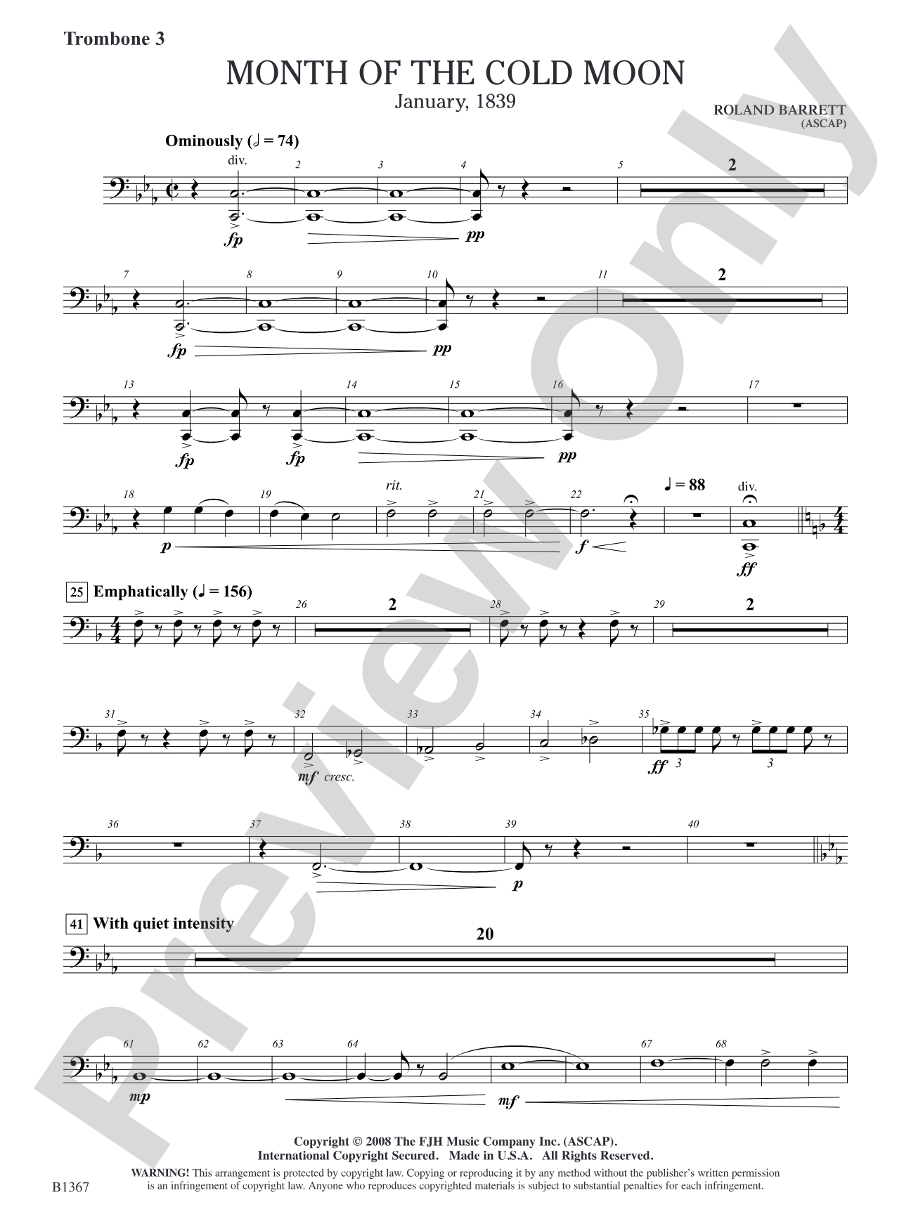 Month of the Cold Moon: Trombone 3