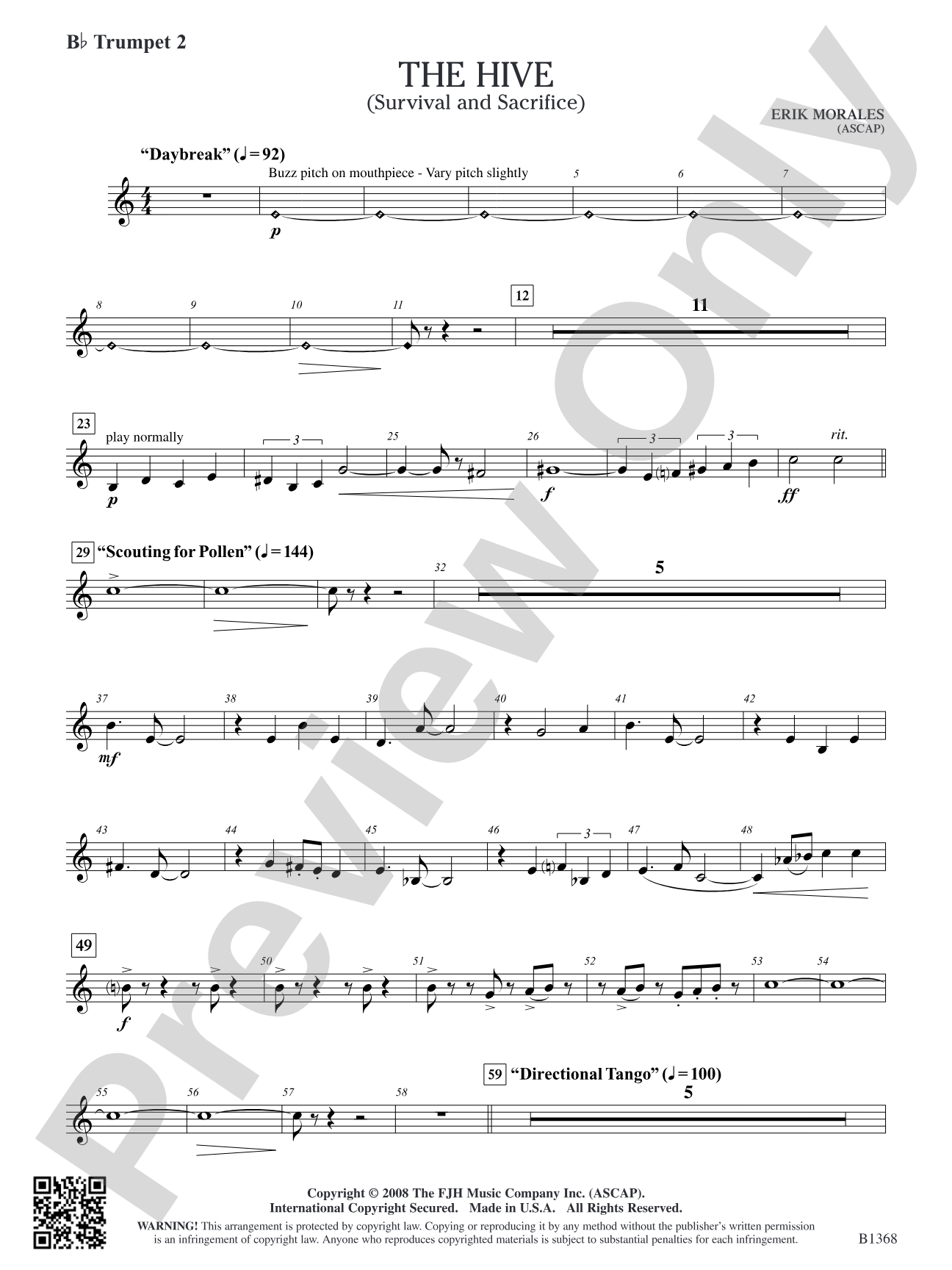 The Hive (Survival and Sacrifice): B-flat Trumpet 2