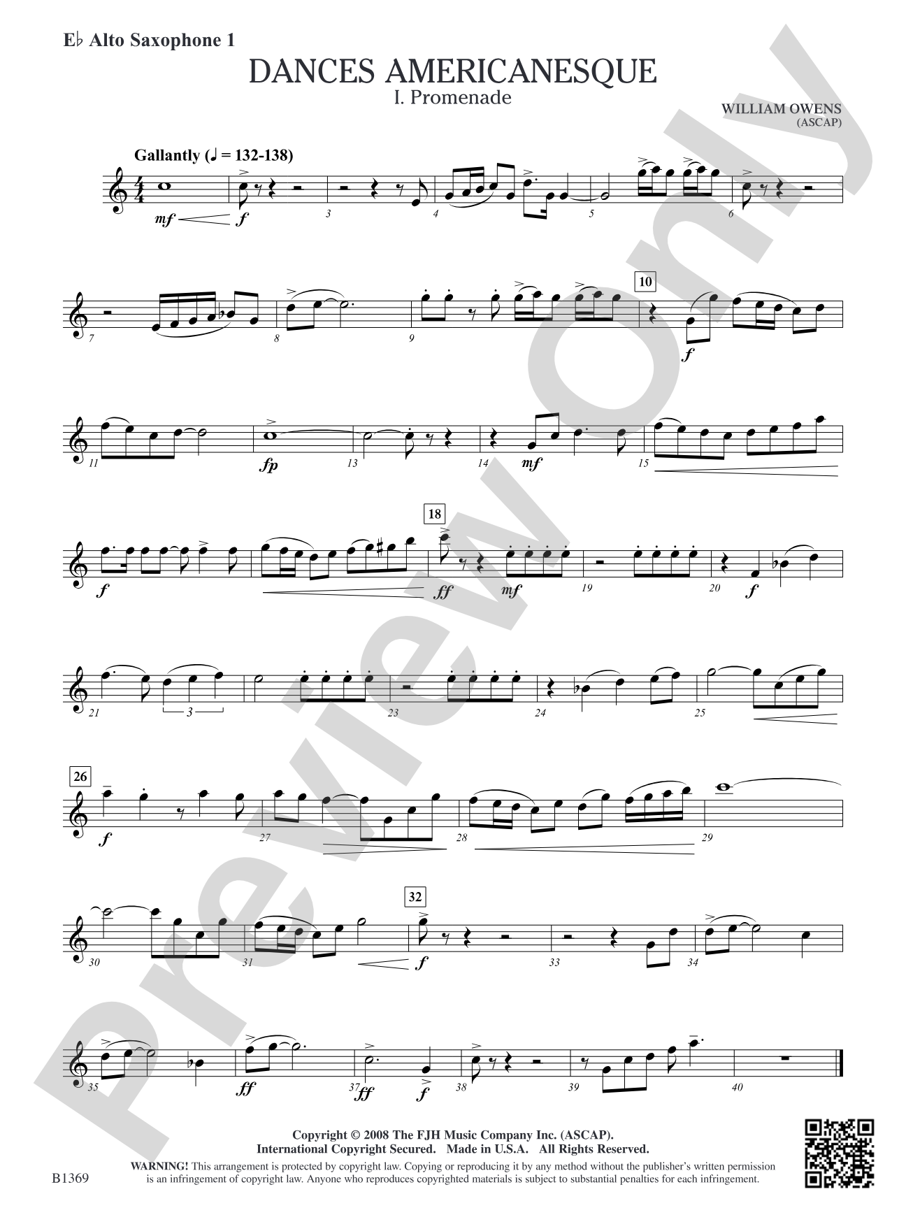 Dances Americanesque: E-flat Alto Saxophone 1
