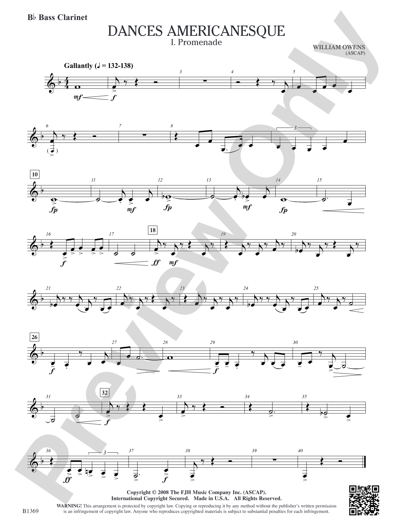 Dances Americanesque: B-flat Bass Clarinet