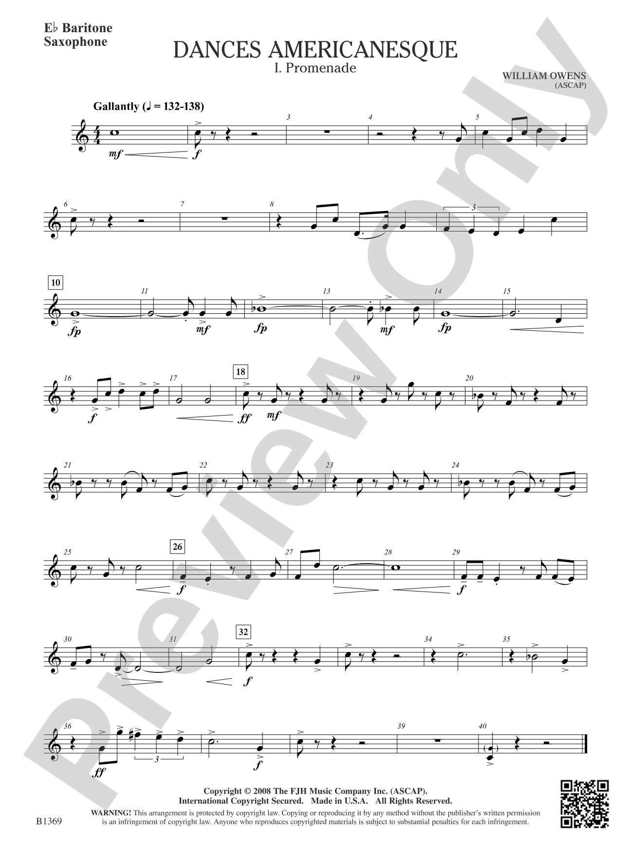 Dances Americanesque: E-flat Baritone Saxophone