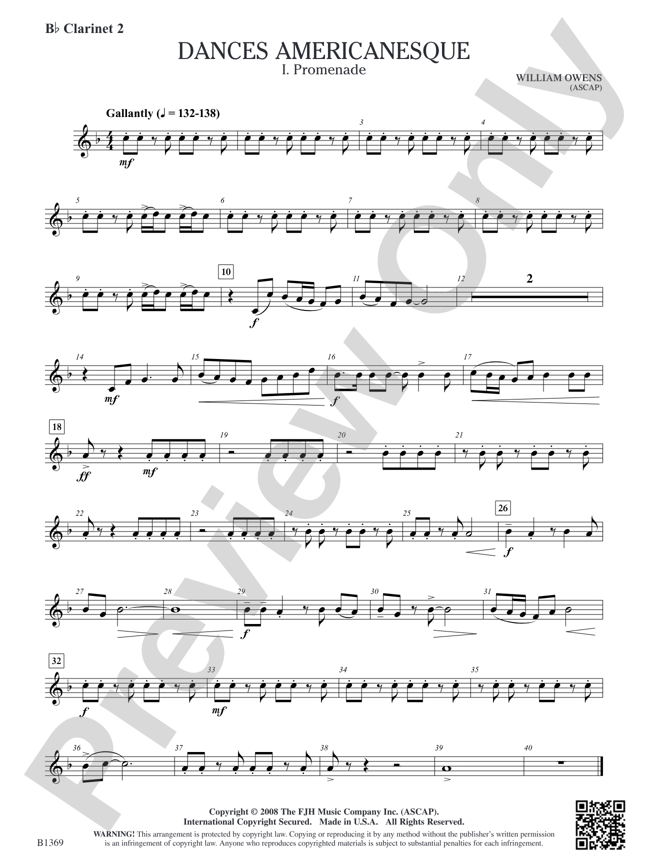 Dances Americanesque: B-flat Clarinet 2