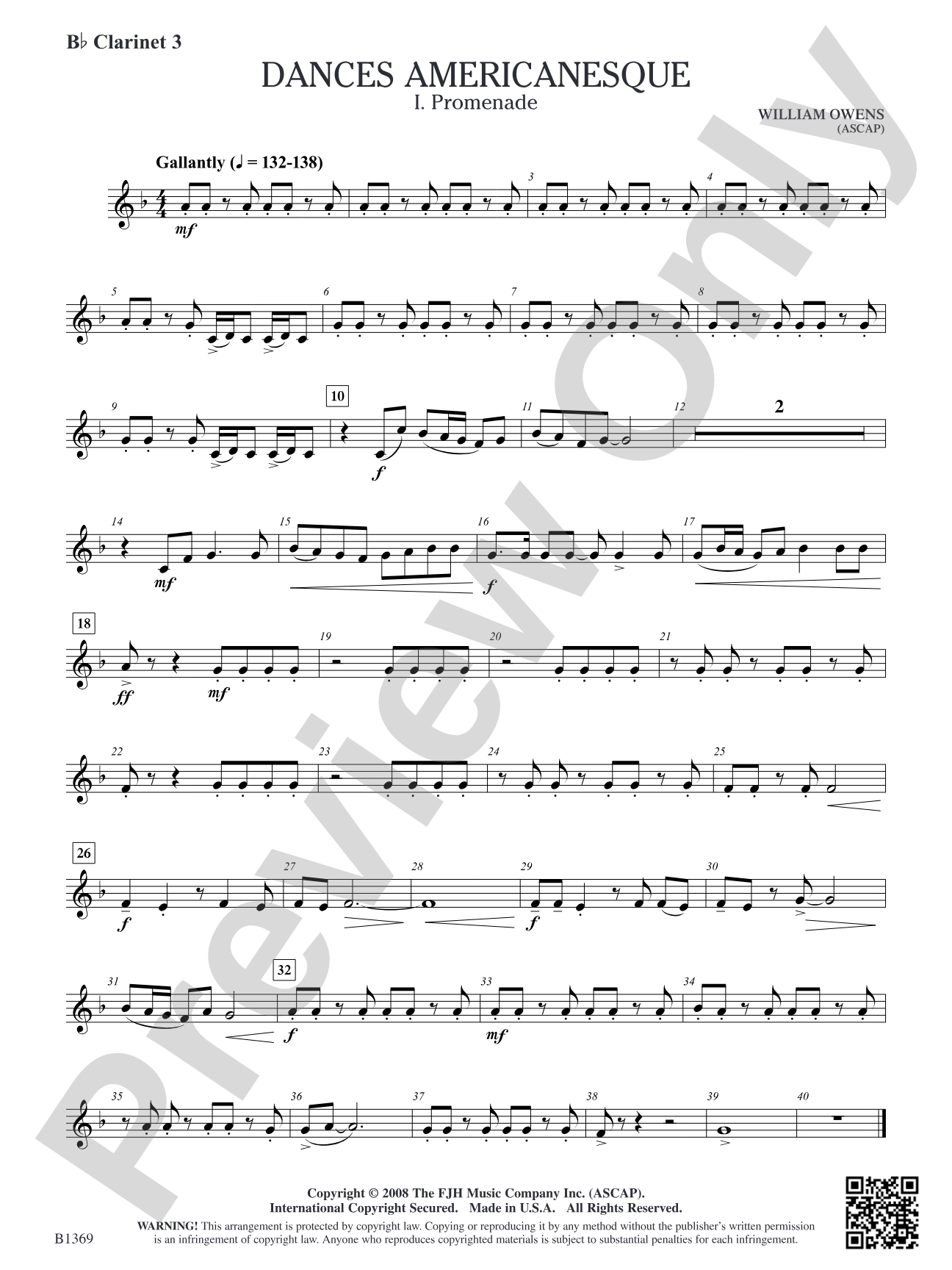 Dances Americanesque: B-flat Clarinet 3