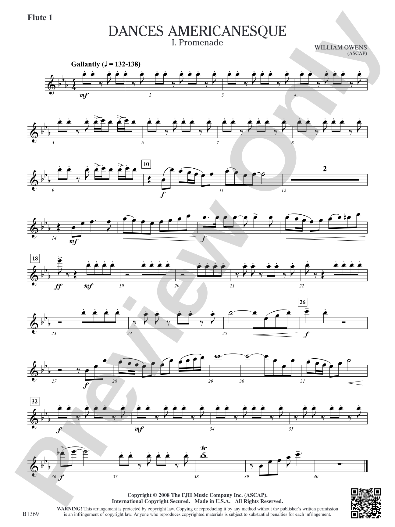 Dances Americanesque: Flute 1