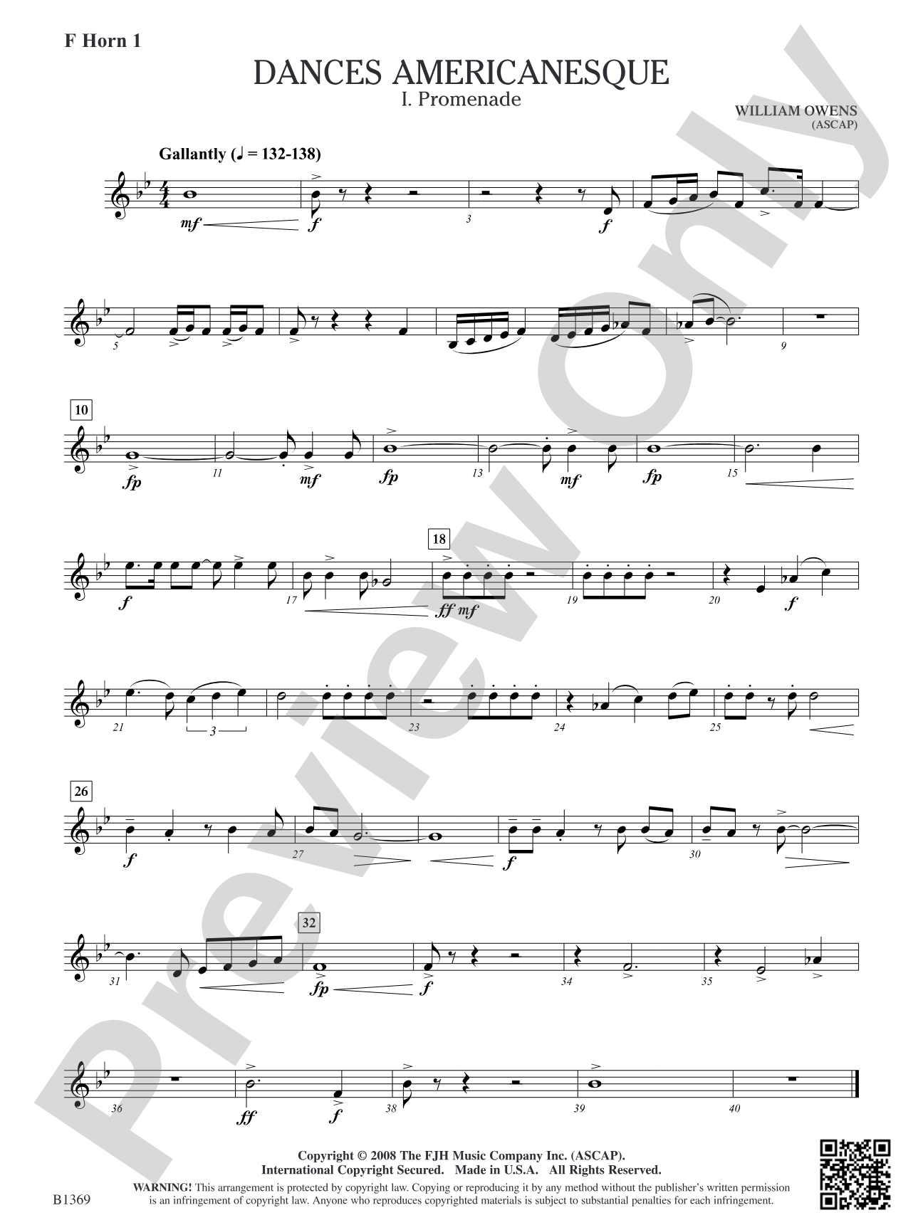 Dances Americanesque: F Horn 1