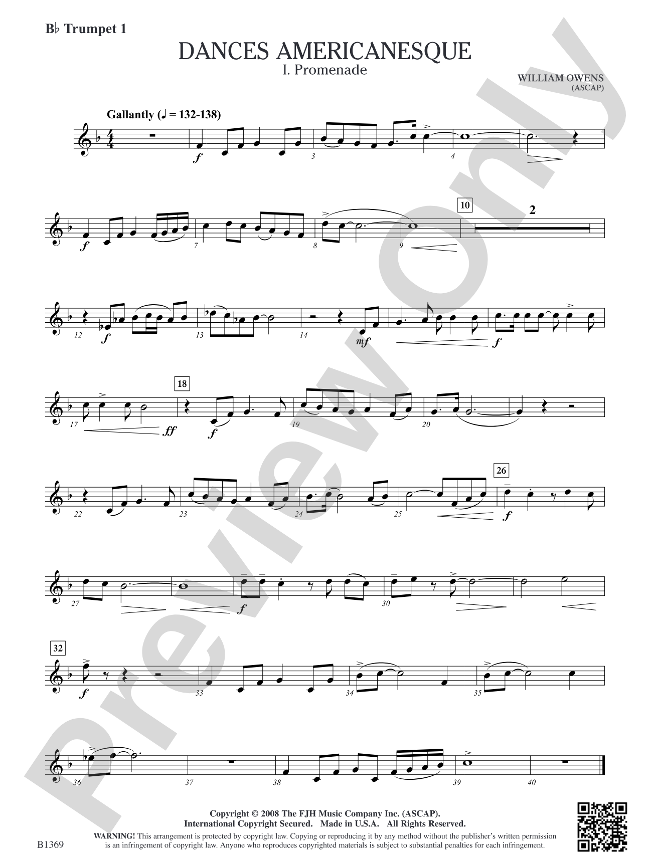 Dances Americanesque: B-flat Trumpet 1