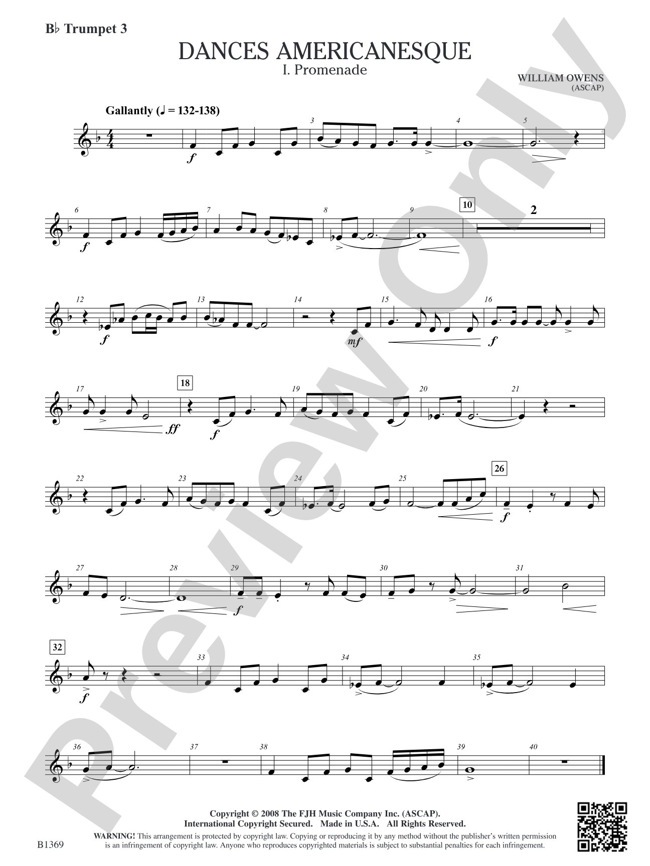 Dances Americanesque: B-flat Trumpet 3