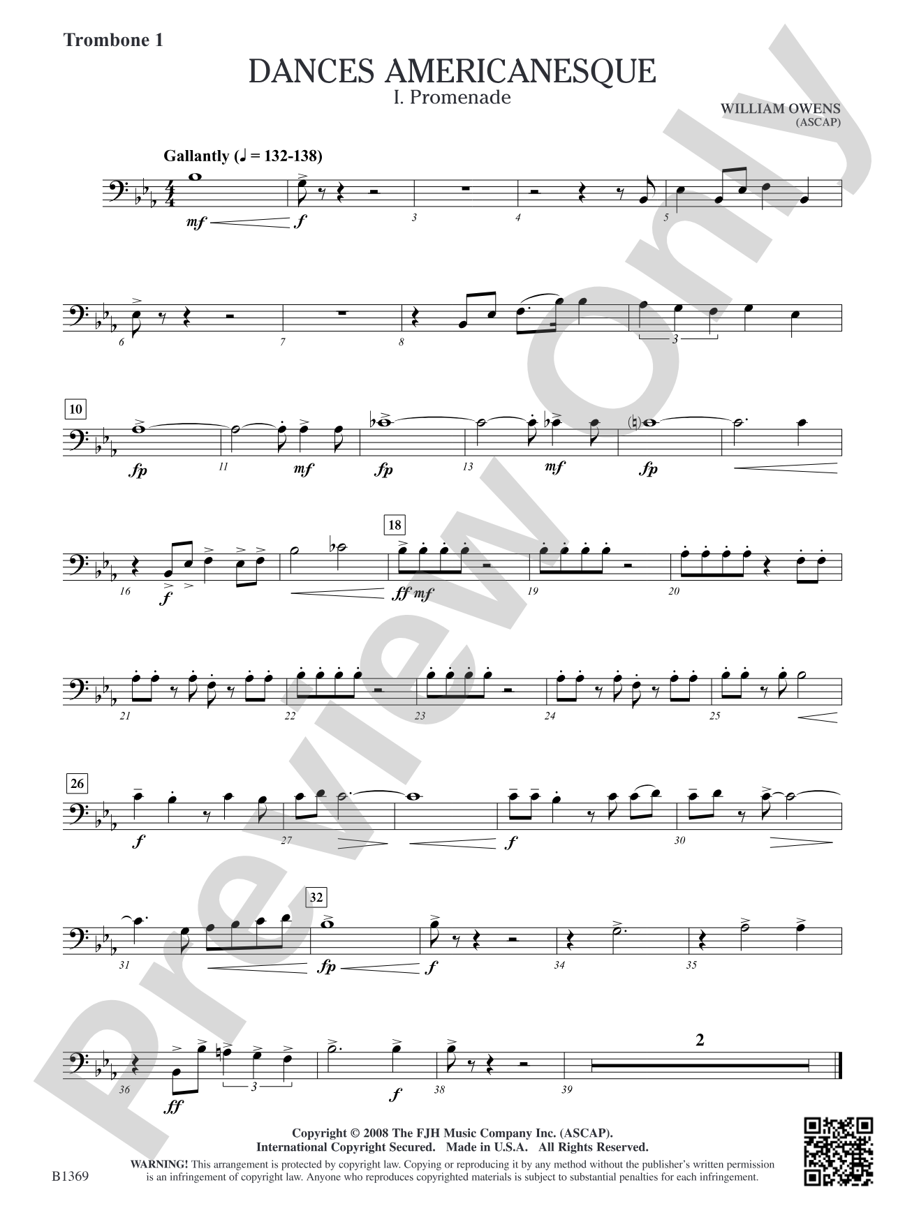 Dances Americanesque: Trombone 1