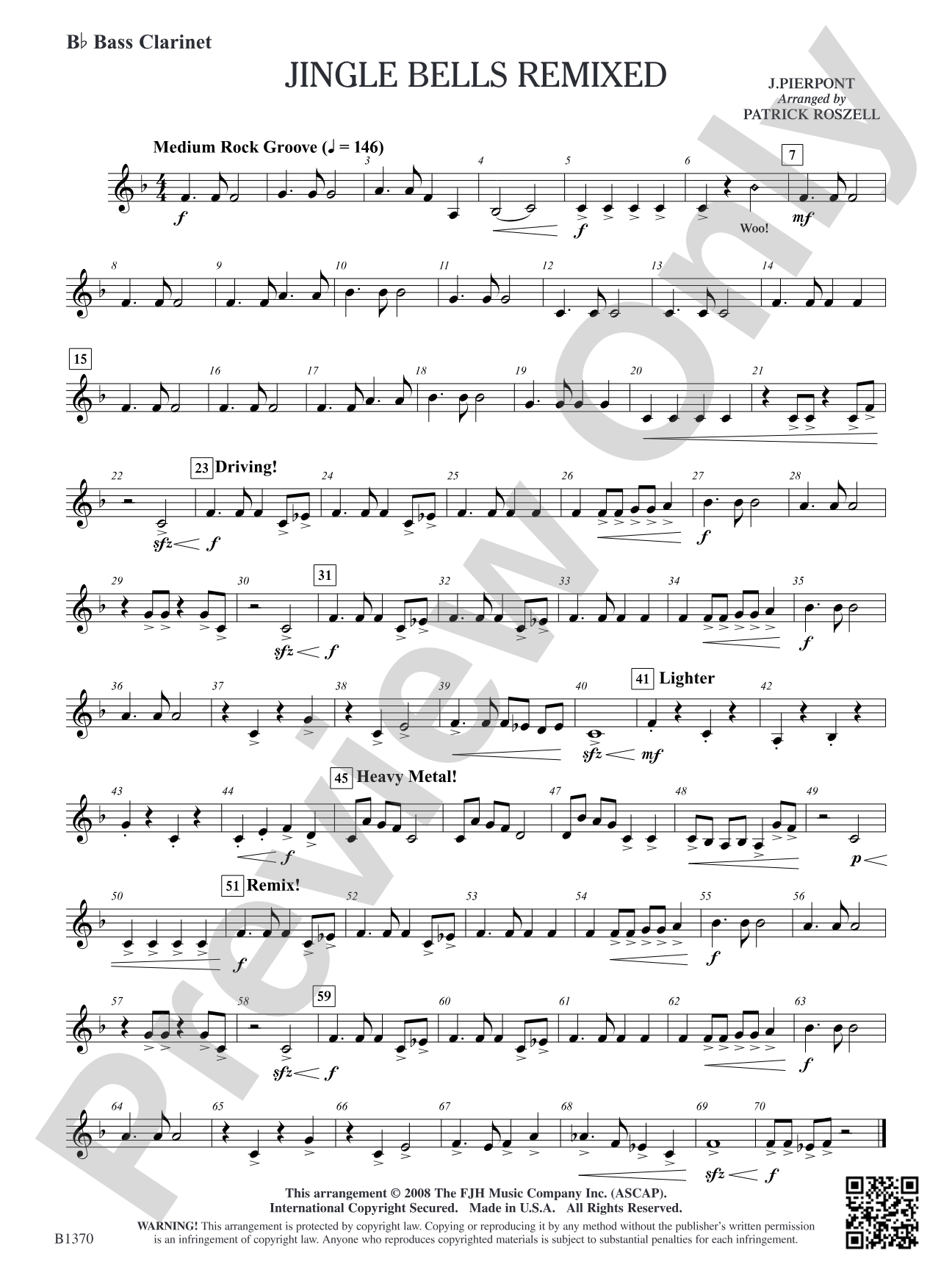 Jingle Bells Remixed: B-flat Bass Clarinet