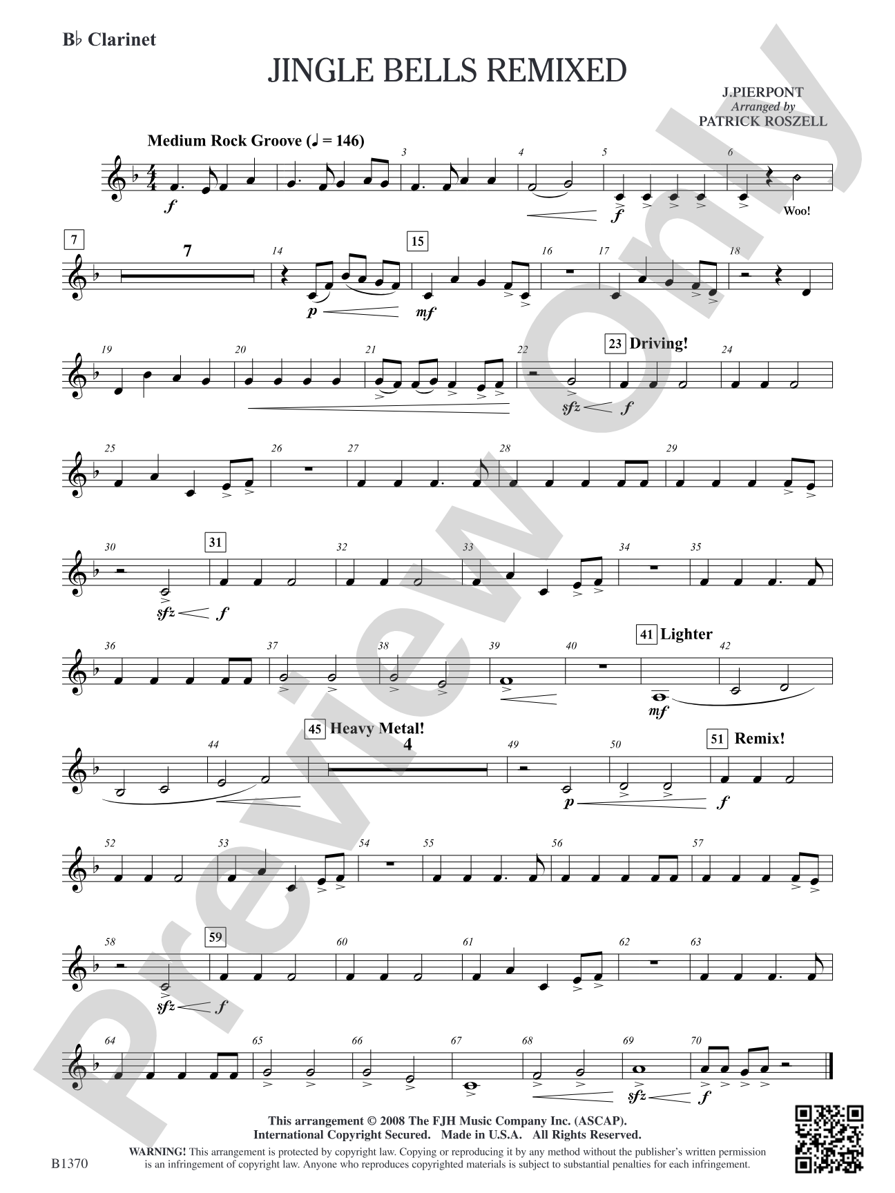 Jingle Bells Remixed: B-flat Clarinet