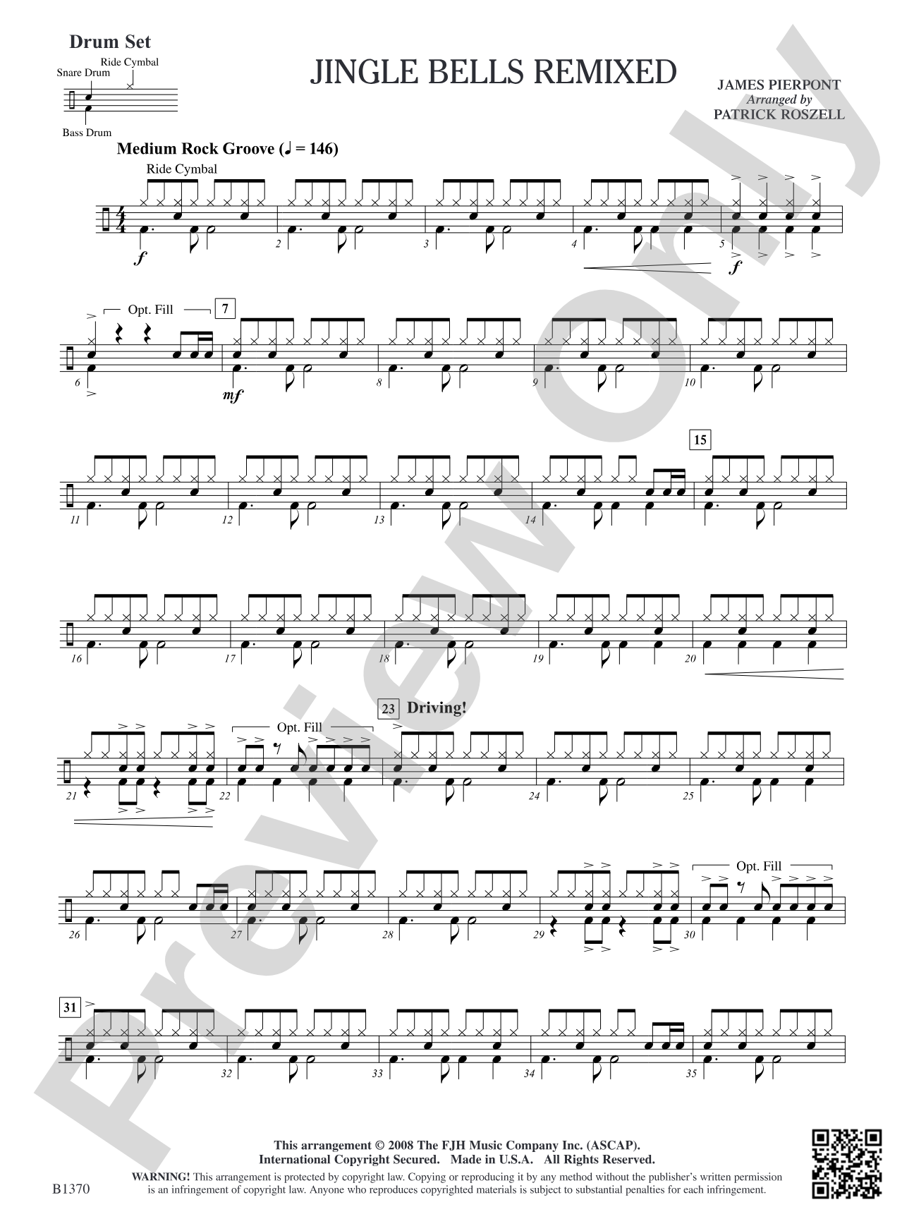 Jingle Bells Remixed: Opt. Drum Set