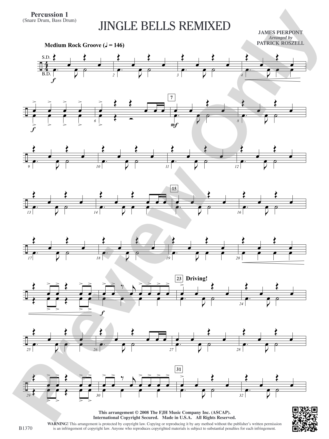 Jingle Bells Remixed: Percussion 1