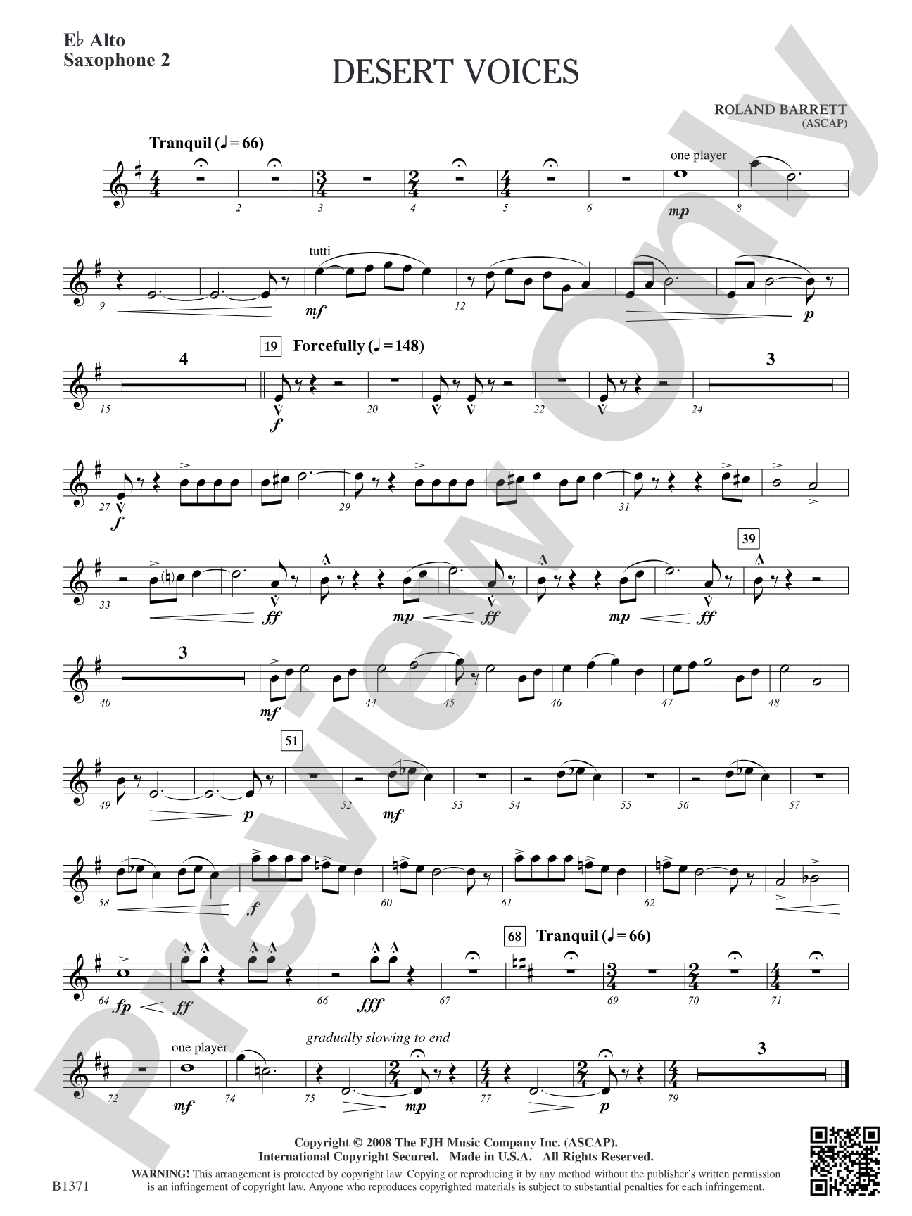 Desert Voices: E-flat Alto Saxophone 2