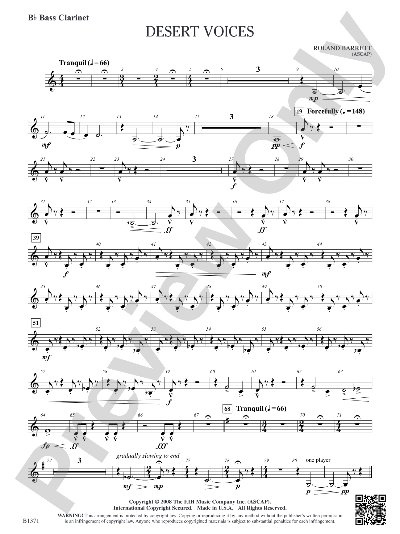Desert Voices: B-flat Bass Clarinet