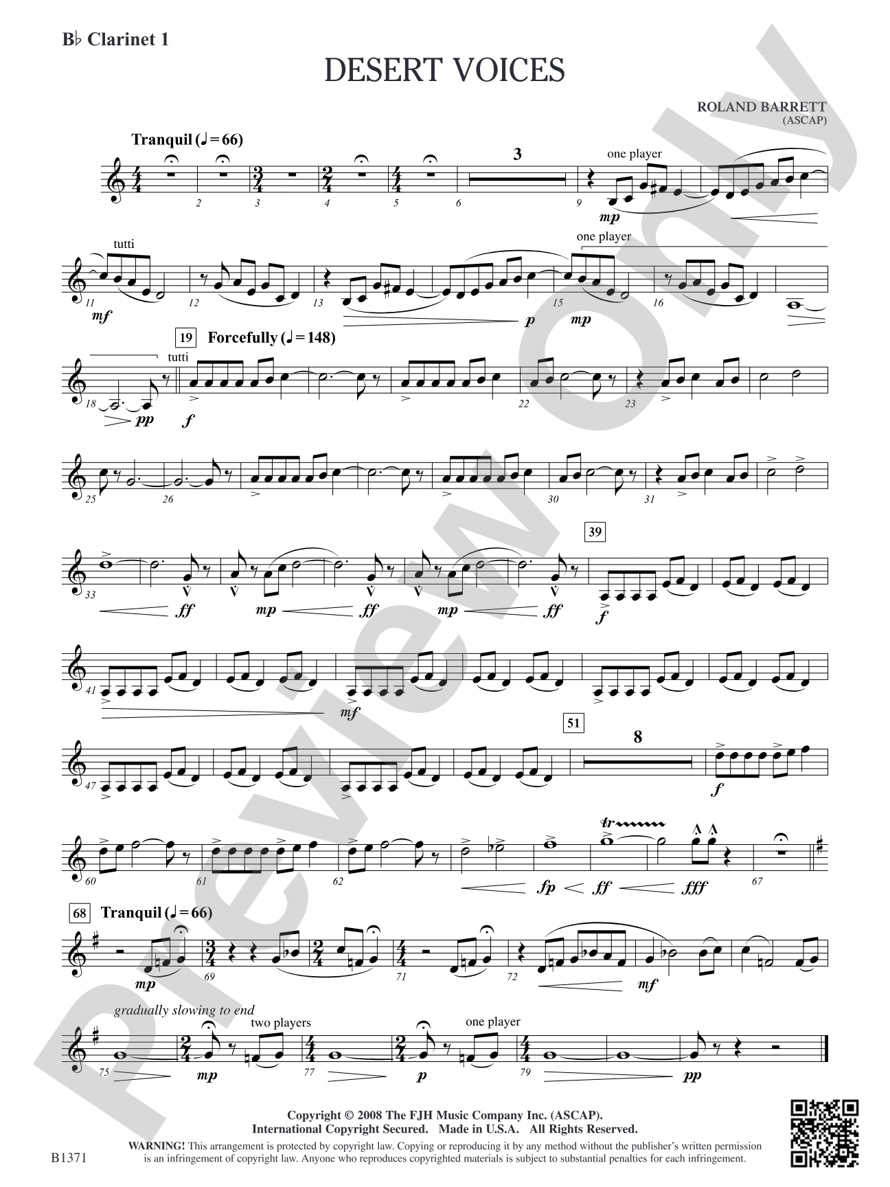 Desert Voices: B-flat Clarinet 1