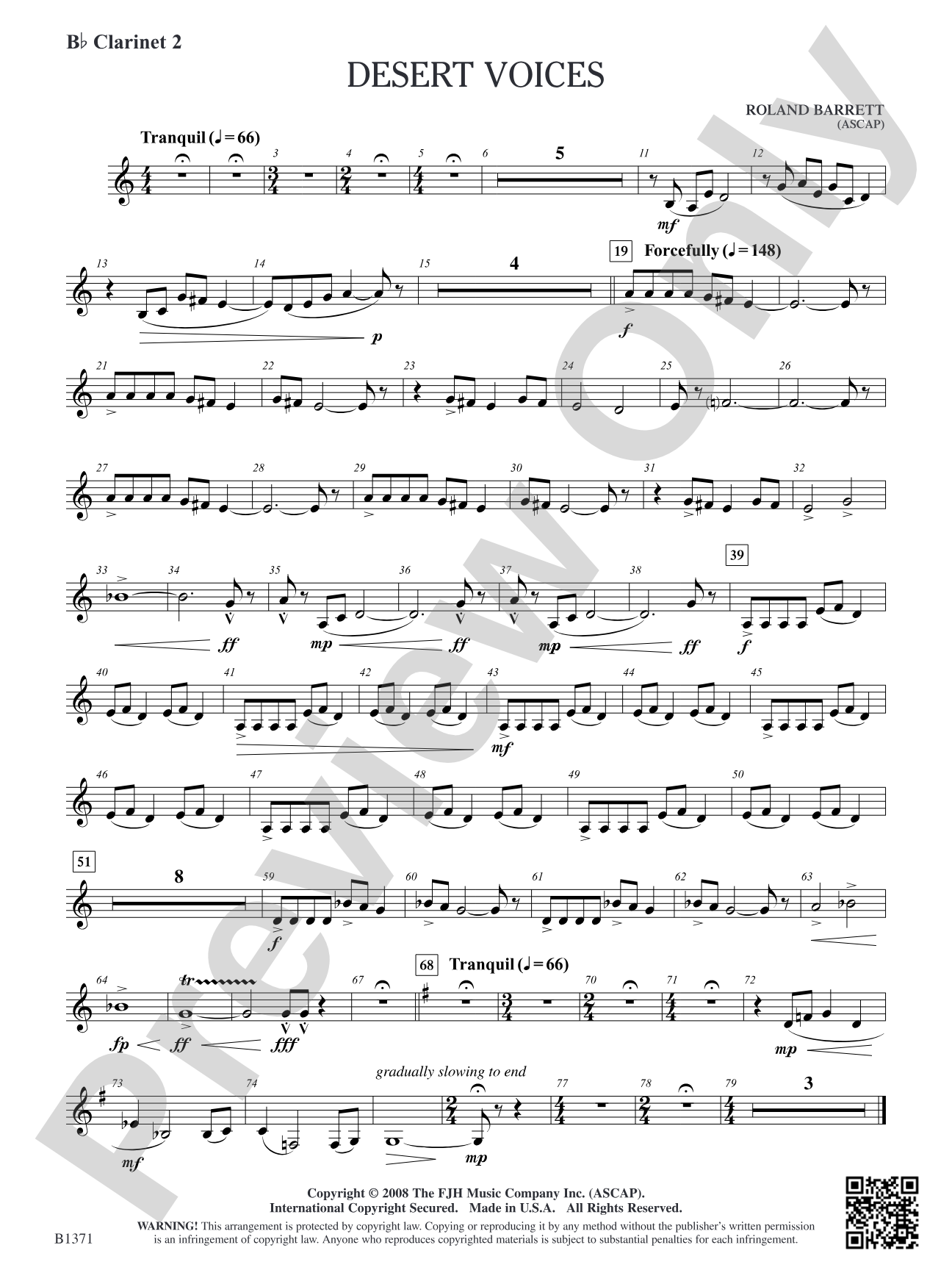 Desert Voices: B-flat Clarinet 2