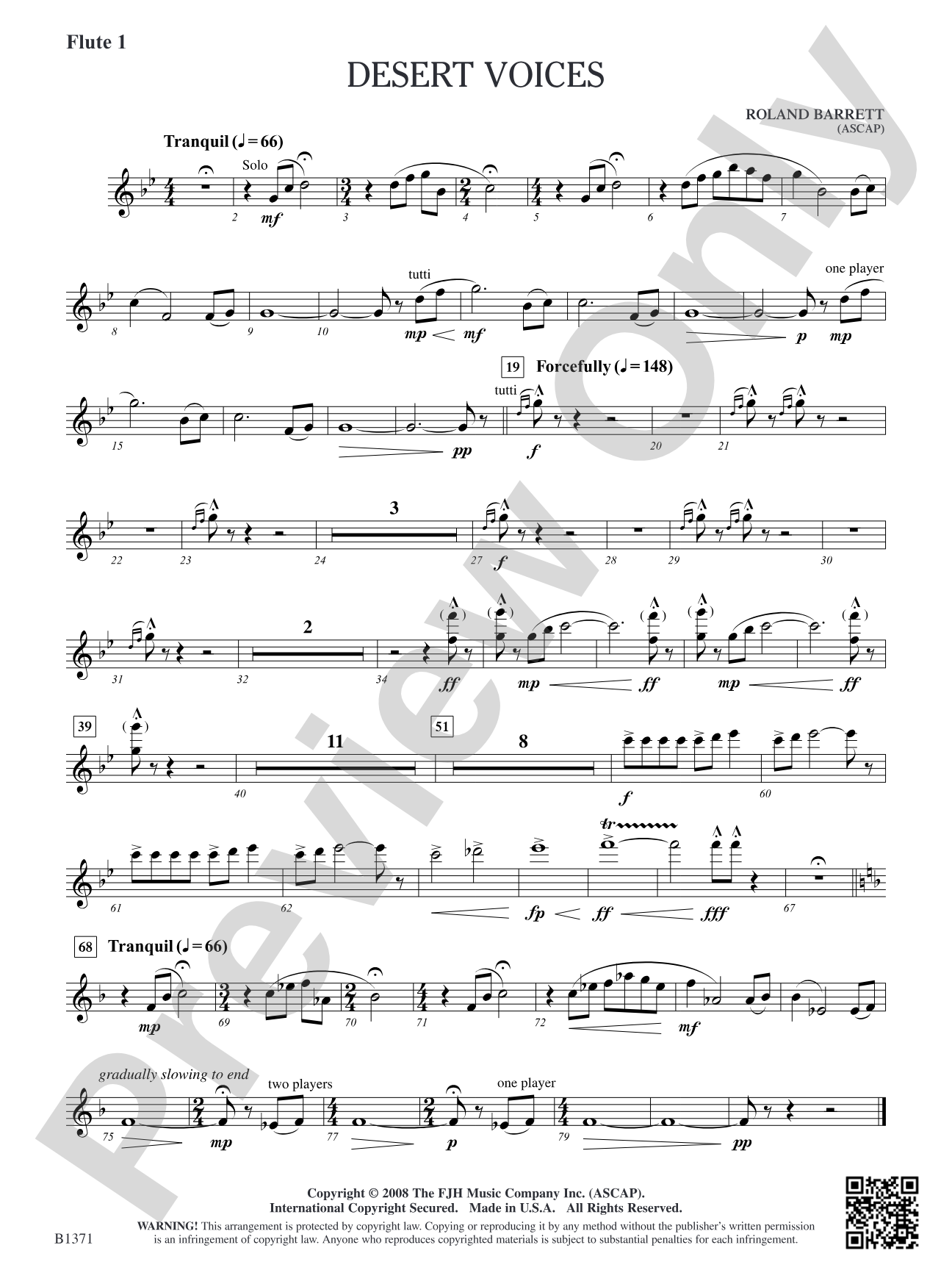 Desert Voices: Flute 1