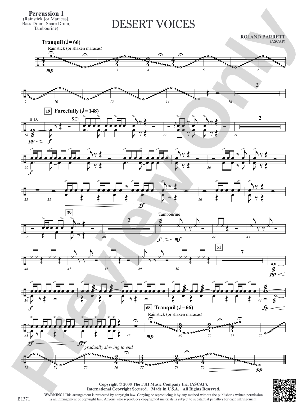 Desert Voices: Percussion 1