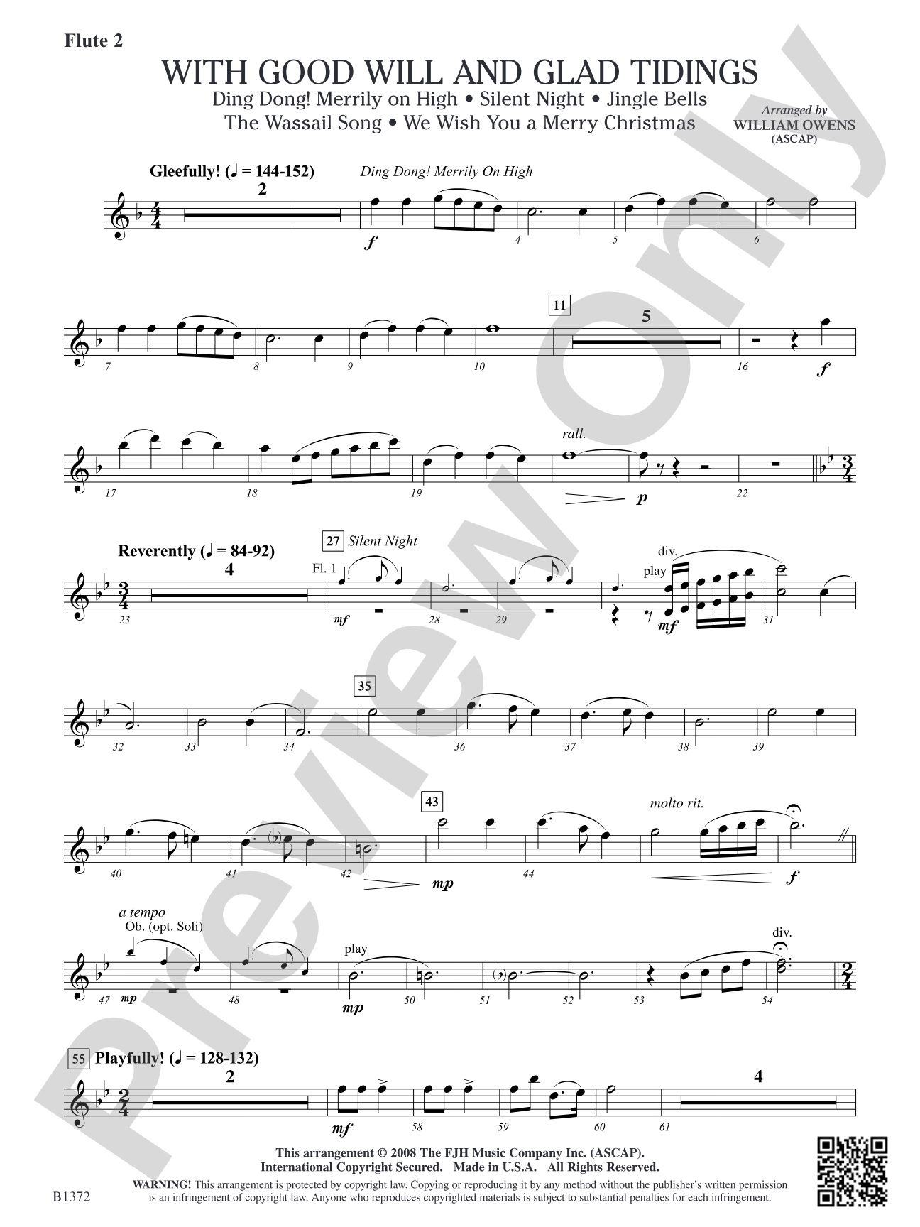 With Good Will and Glad Tidings: Flute 2