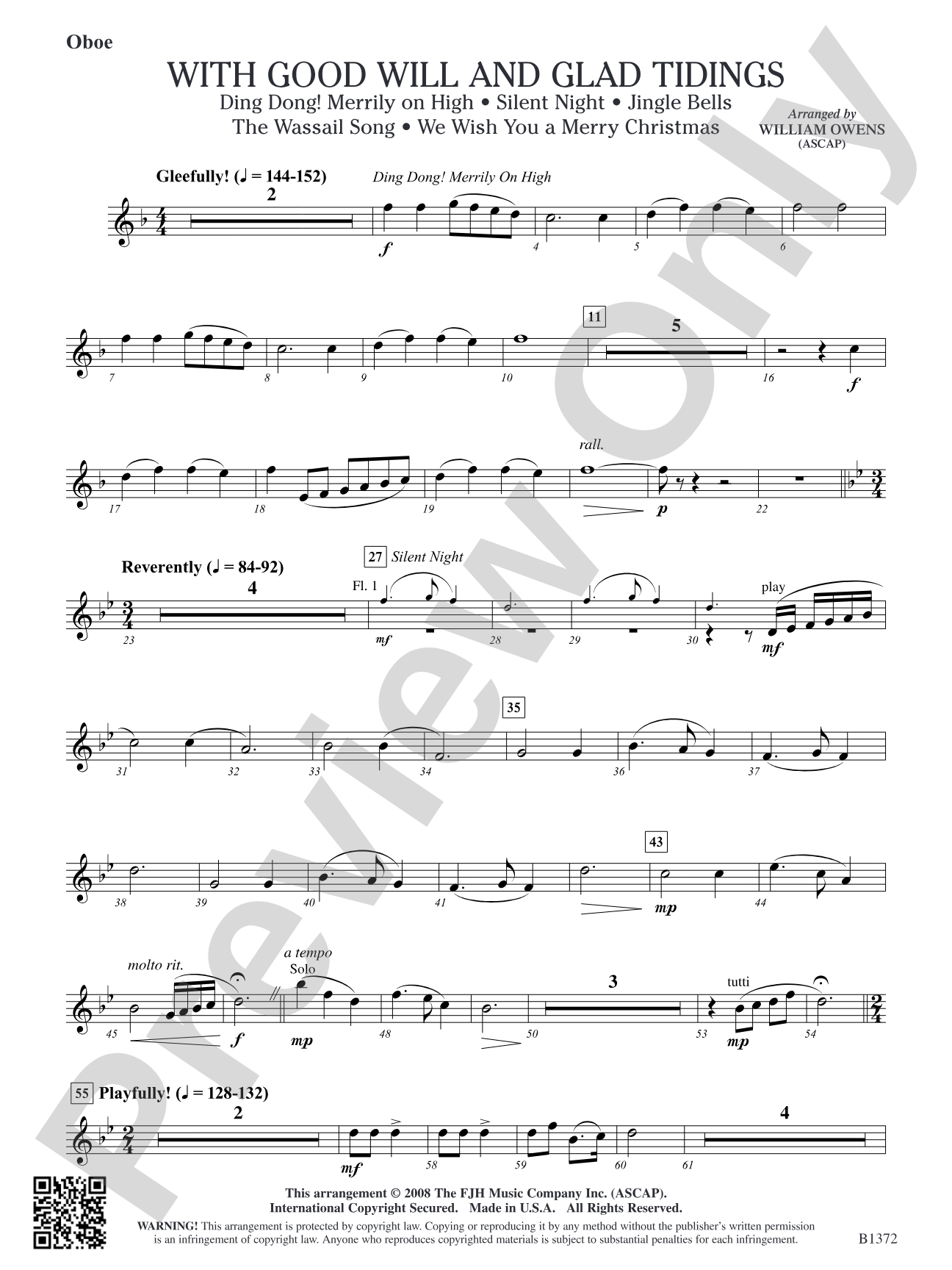 With Good Will and Glad Tidings: Oboe