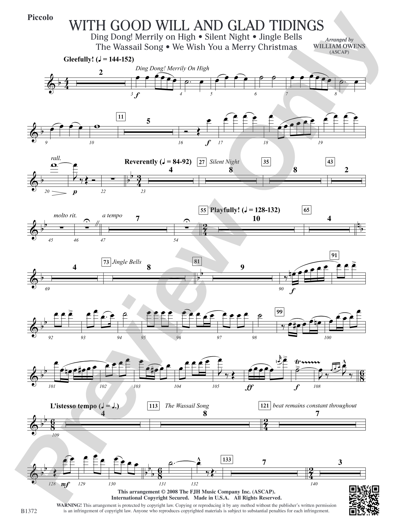 With Good Will and Glad Tidings: Piccolo