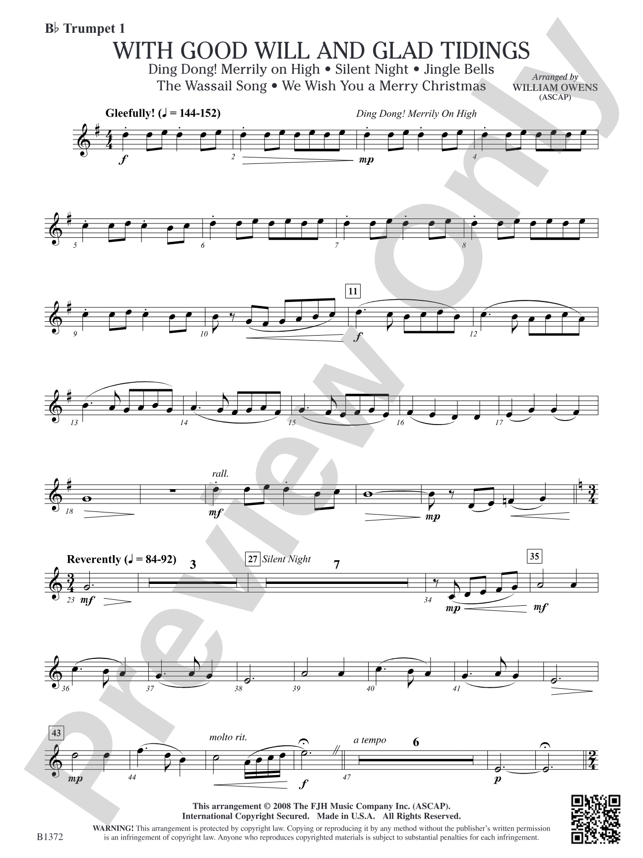 With Good Will and Glad Tidings: B-flat Trumpet 1
