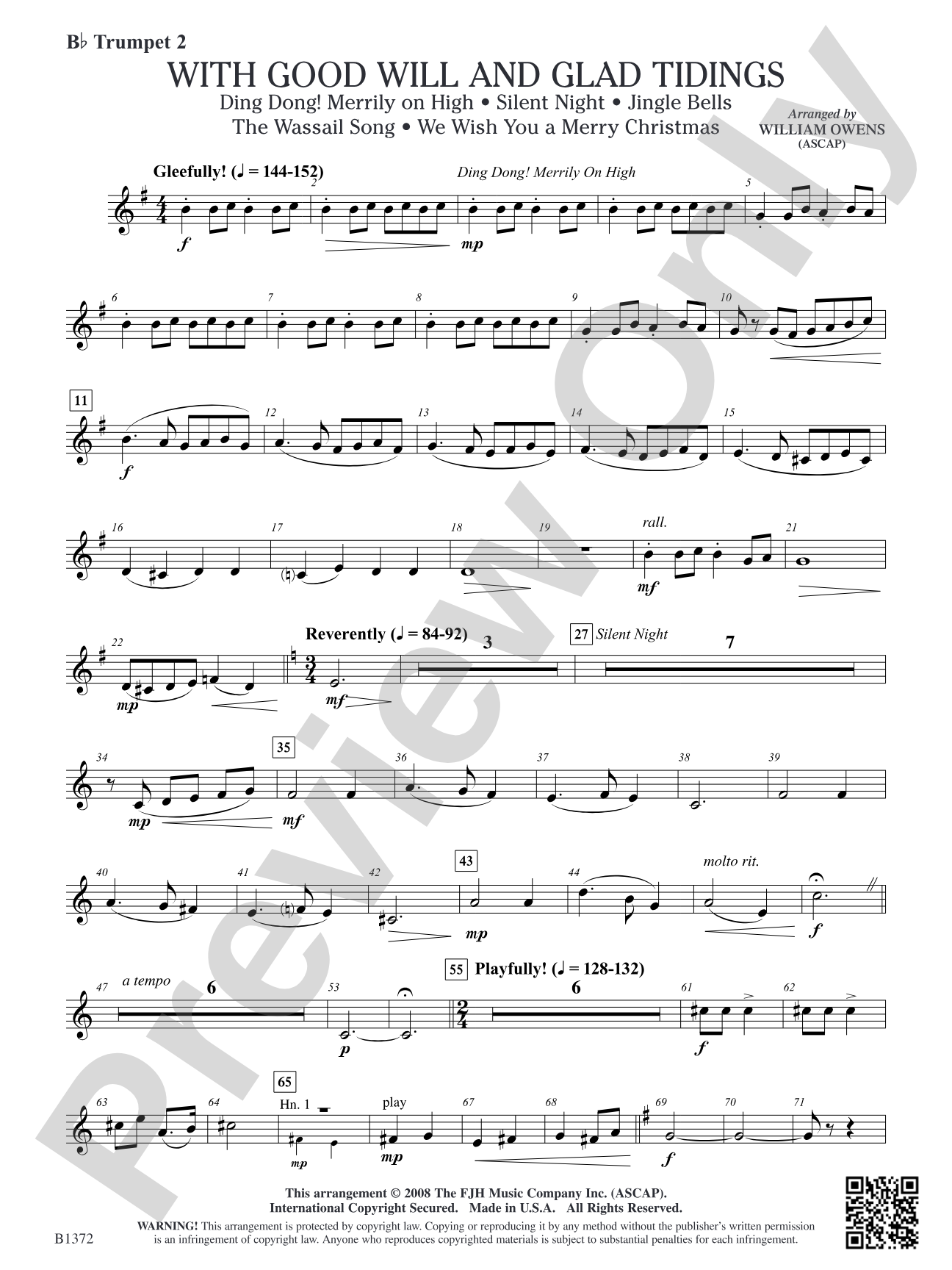 With Good Will and Glad Tidings: B-flat Trumpet 2