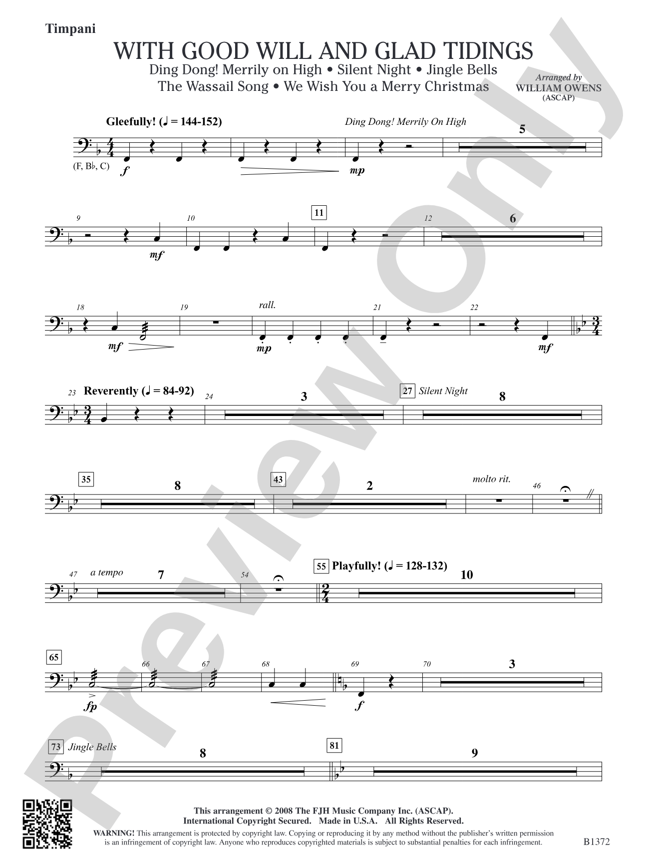 With Good Will and Glad Tidings: Timpani