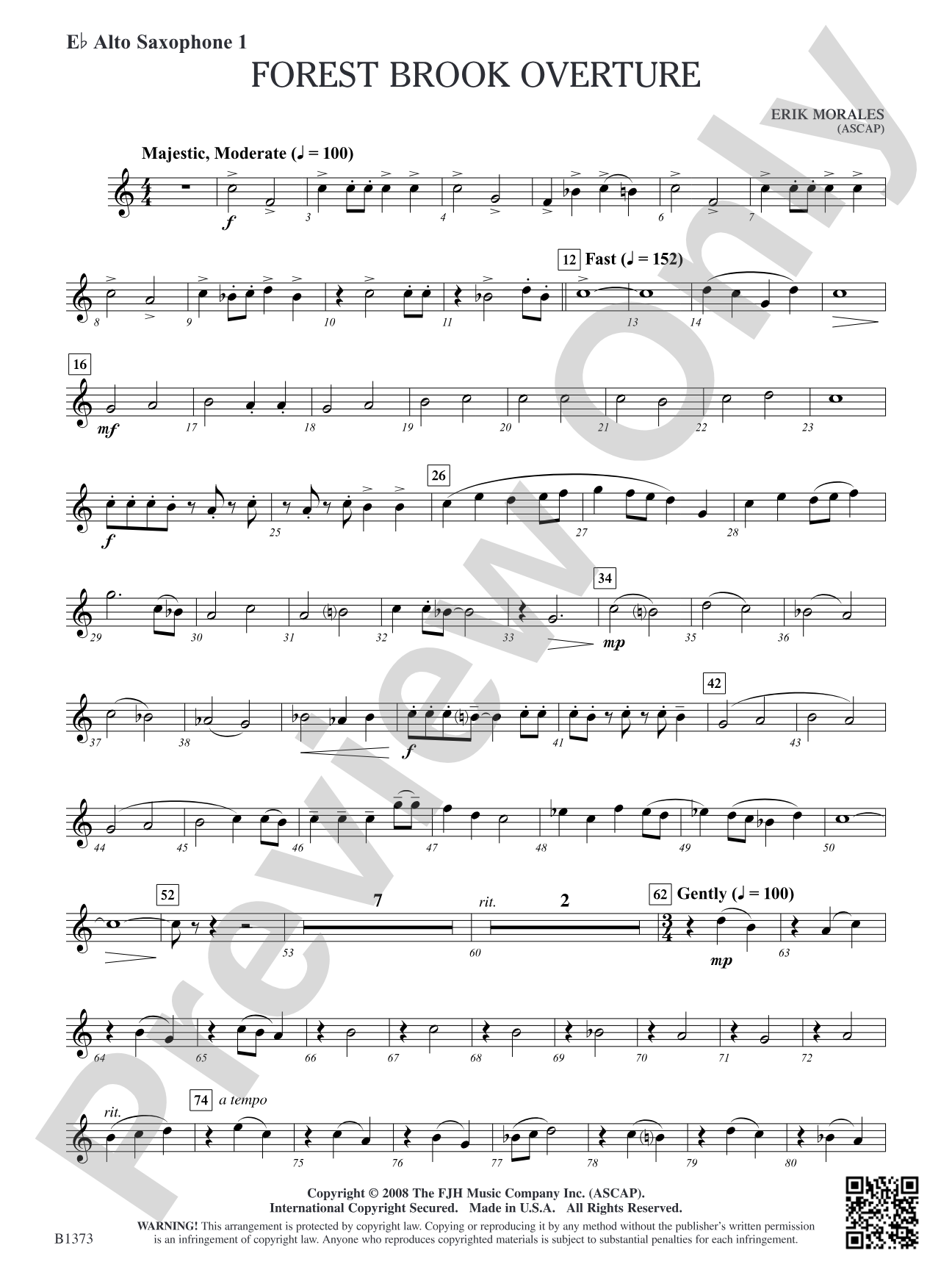 Forest Brook Overture: E-flat Alto Saxophone 1
