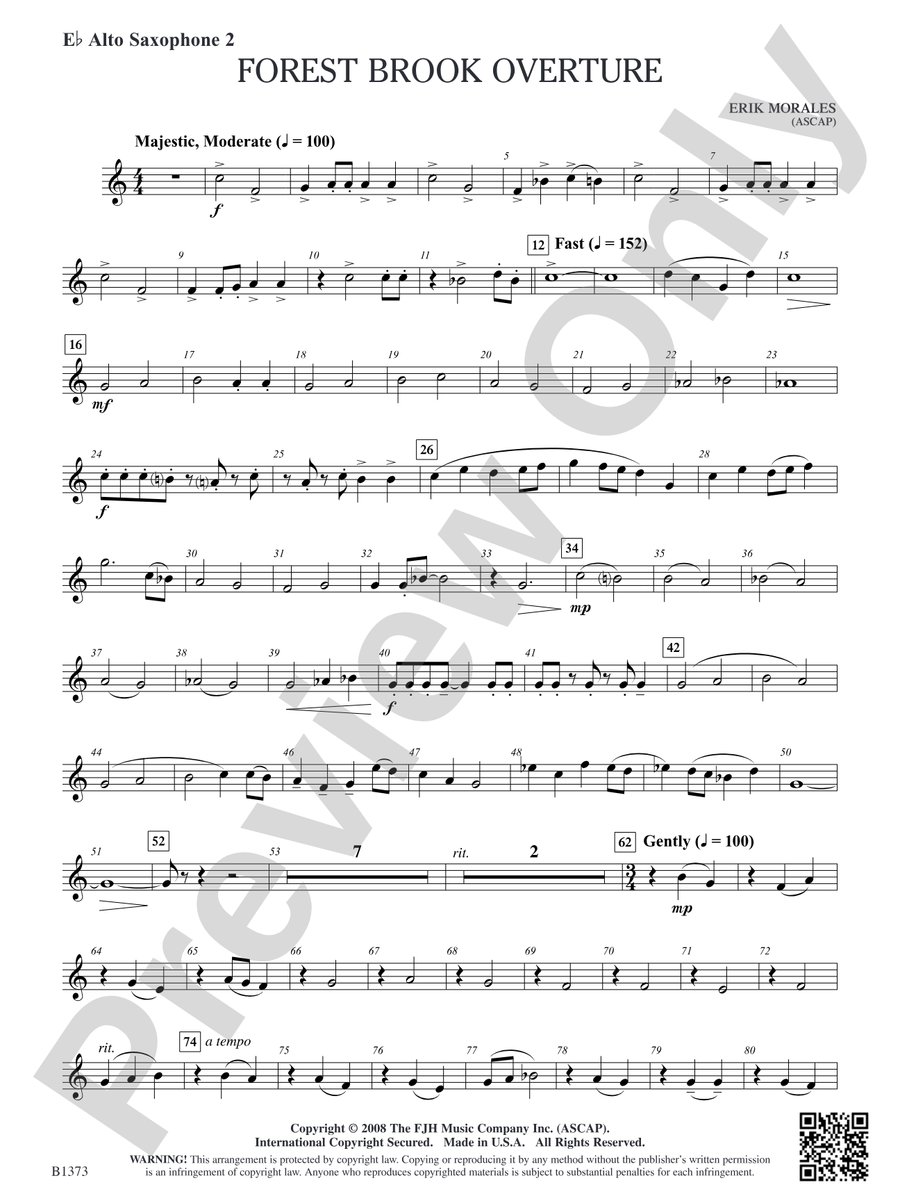 Forest Brook Overture: E-flat Alto Saxophone 2