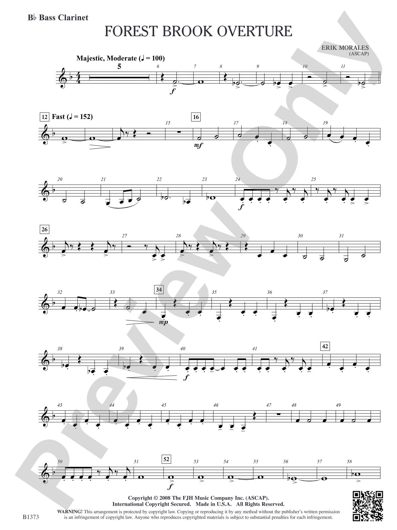 Forest Brook Overture: B-flat Bass Clarinet