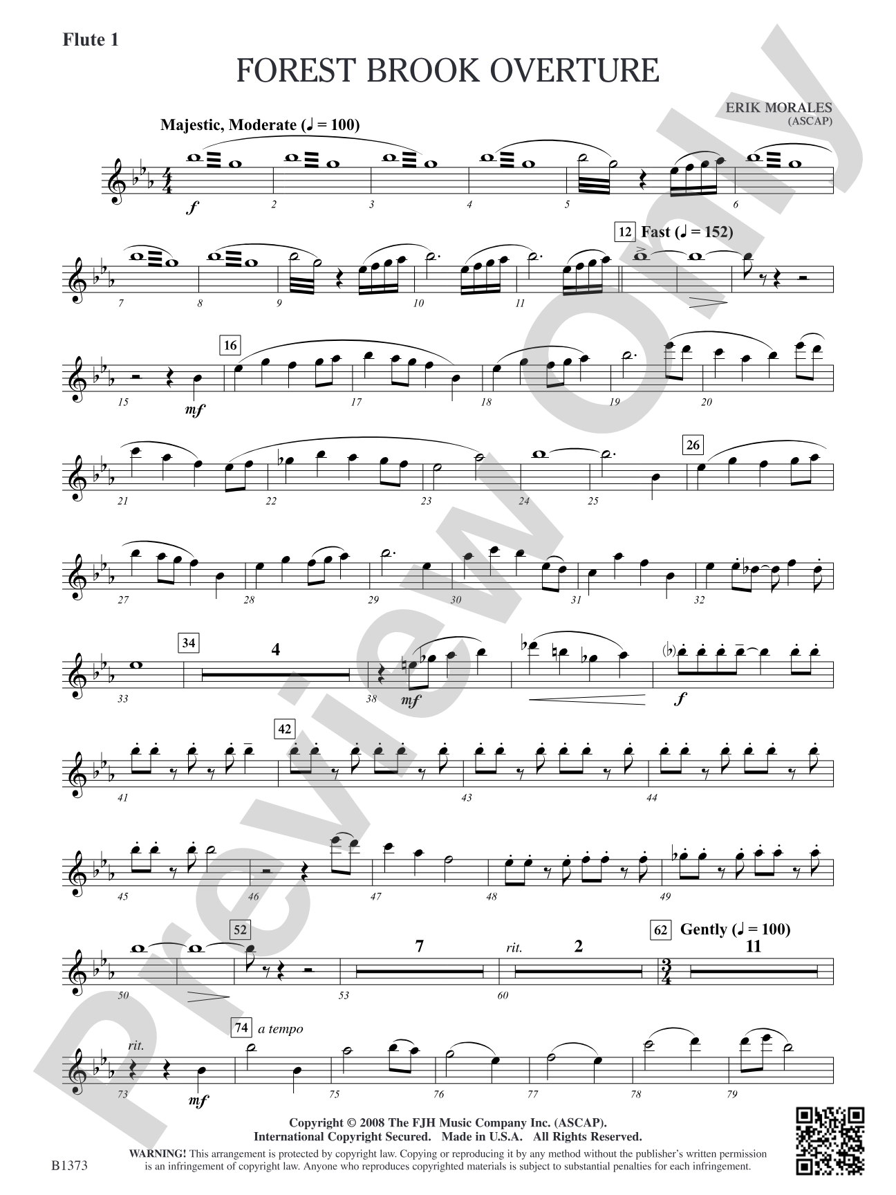 Forest Brook Overture: Flute 1