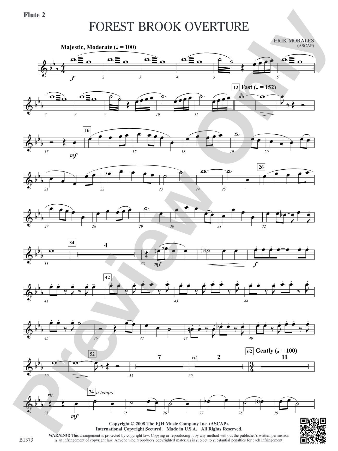 Forest Brook Overture: Flute 2