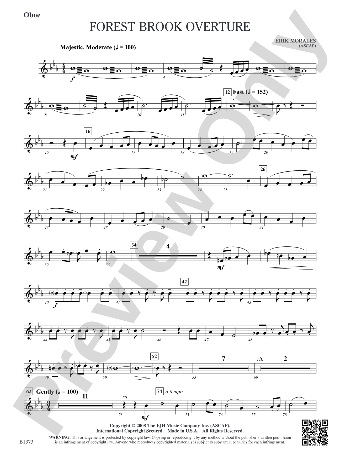 Forest Brook Overture: Oboe
