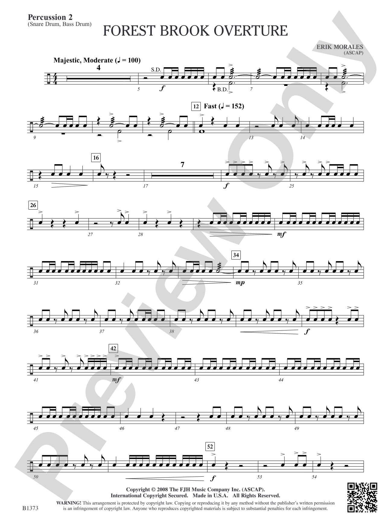 Forest Brook Overture: Percussion 2