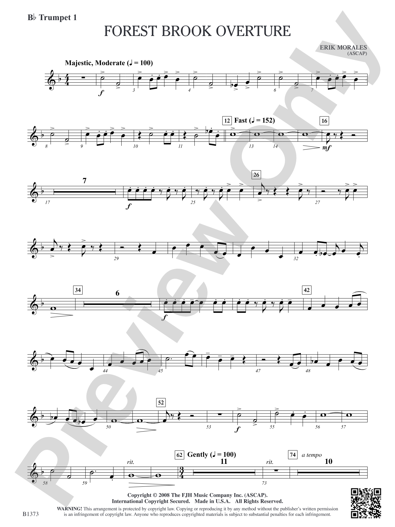 Forest Brook Overture: B-flat Trumpet 1