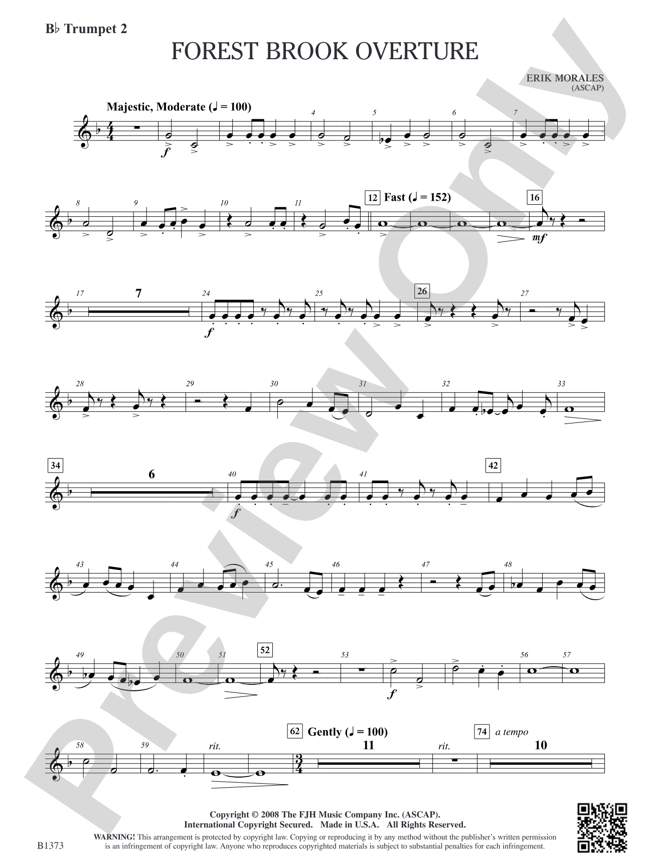 Forest Brook Overture: B-flat Trumpet 2