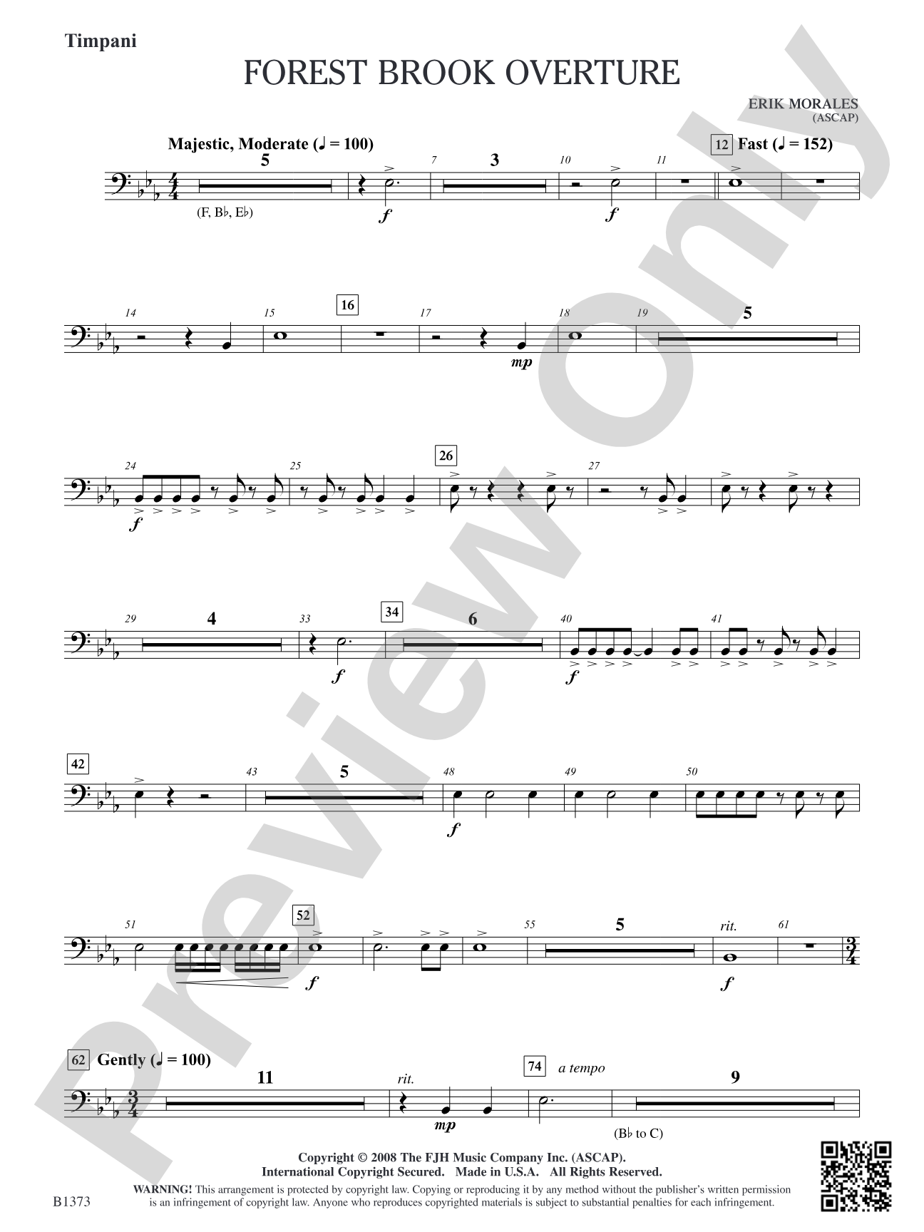 Forest Brook Overture: Timpani