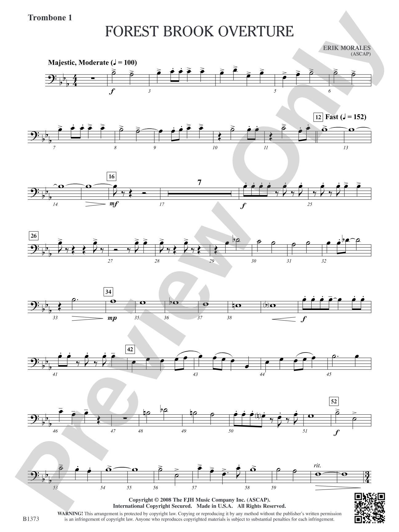 Forest Brook Overture: Trombone 1