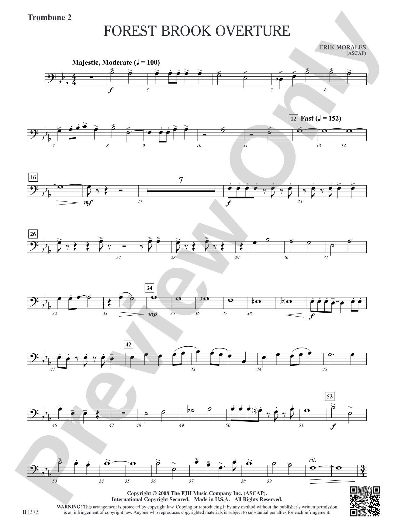 Forest Brook Overture: Trombone 2