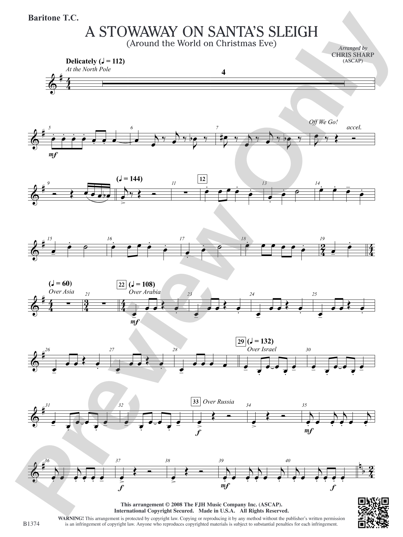 A Stowaway on Santa's Sleigh (Around the World on Christmas Eve): Baritone T.C.