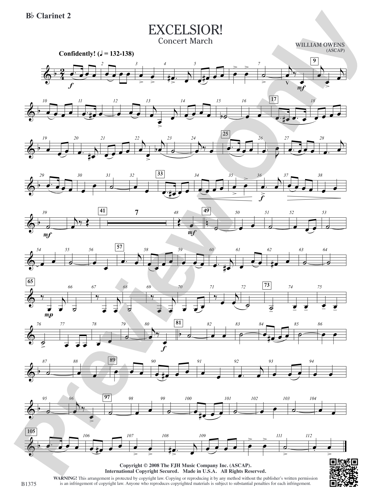 Excelsior! (Concert March): B-flat Clarinet 2