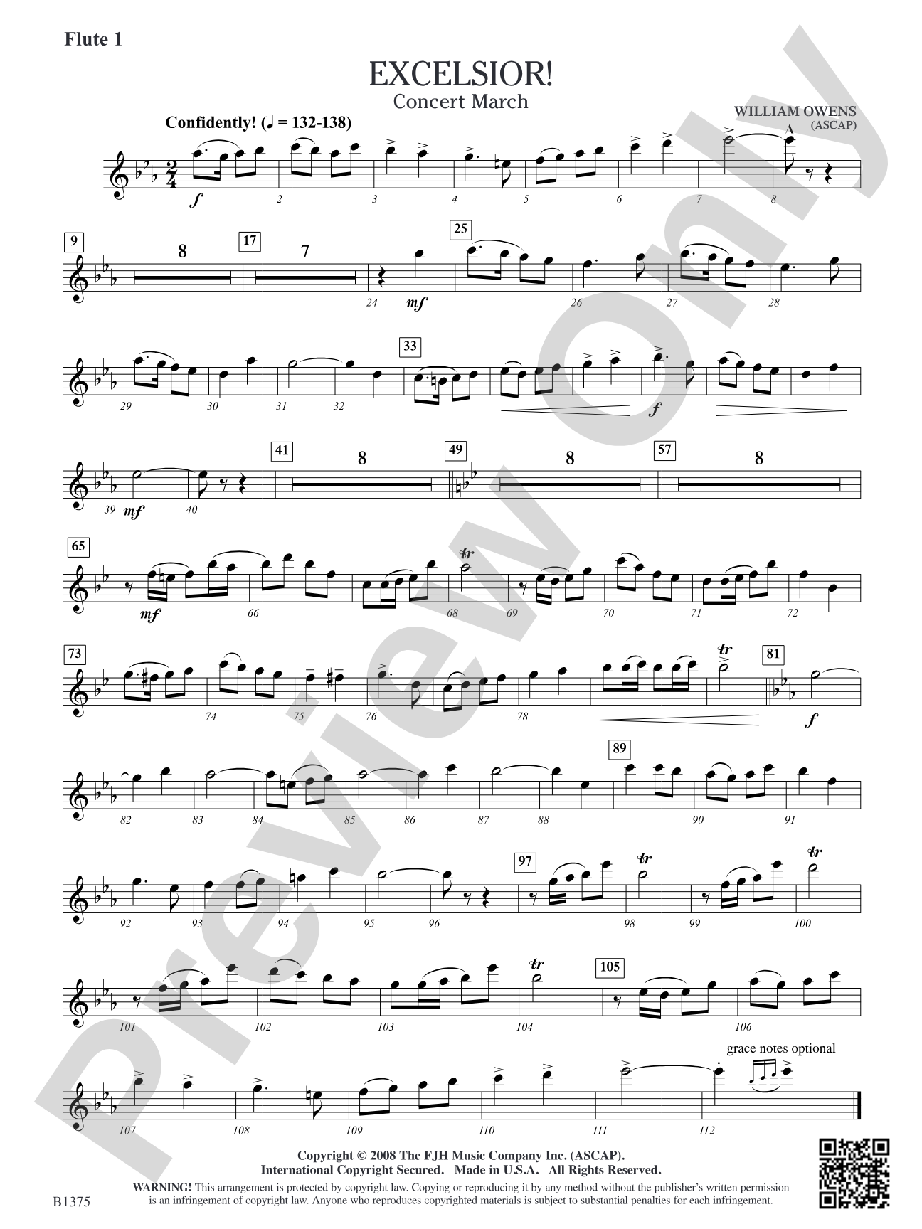 Excelsior! (Concert March): Flute 1
