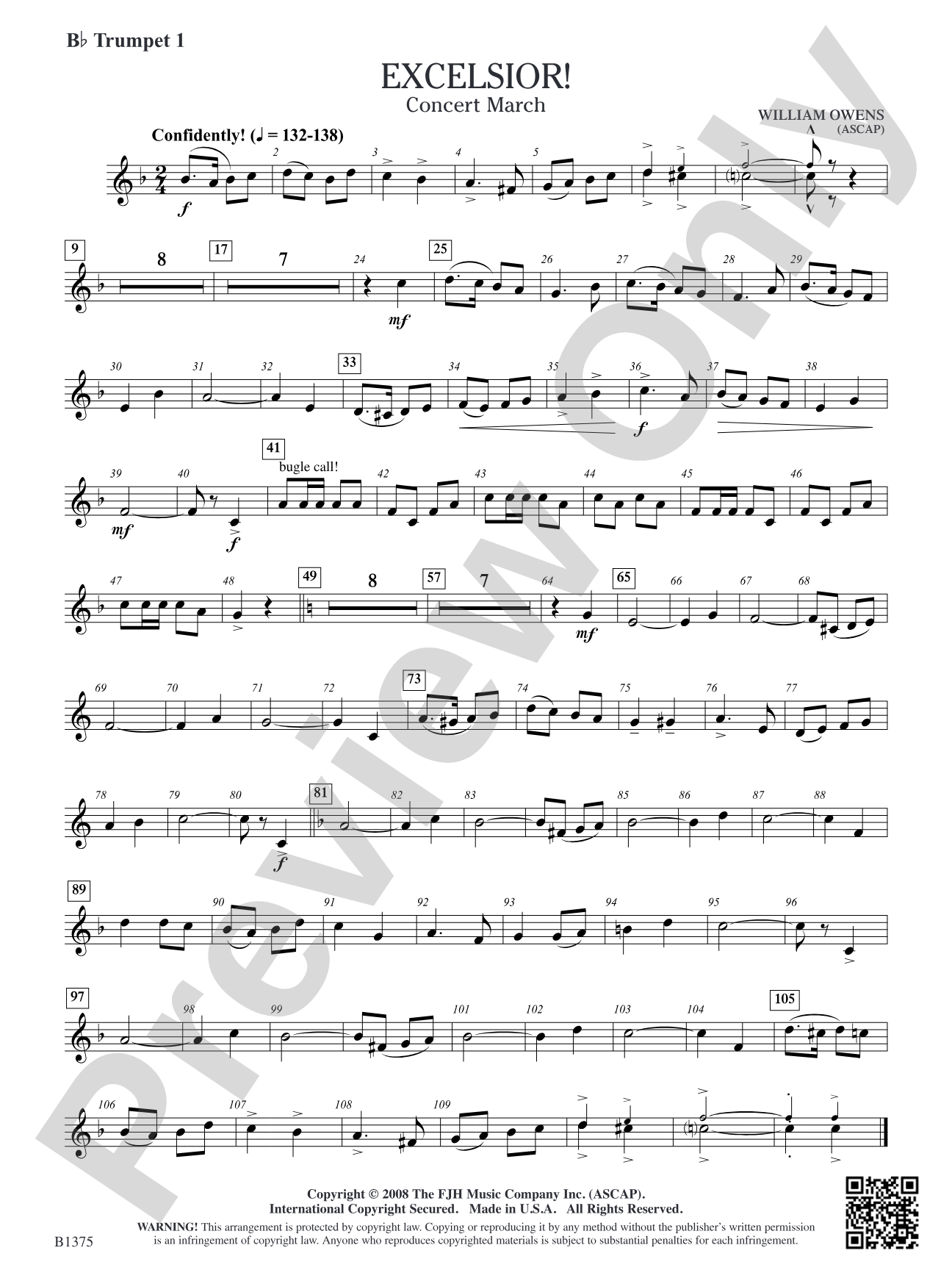 Excelsior! (Concert March): B-flat Trumpet 1